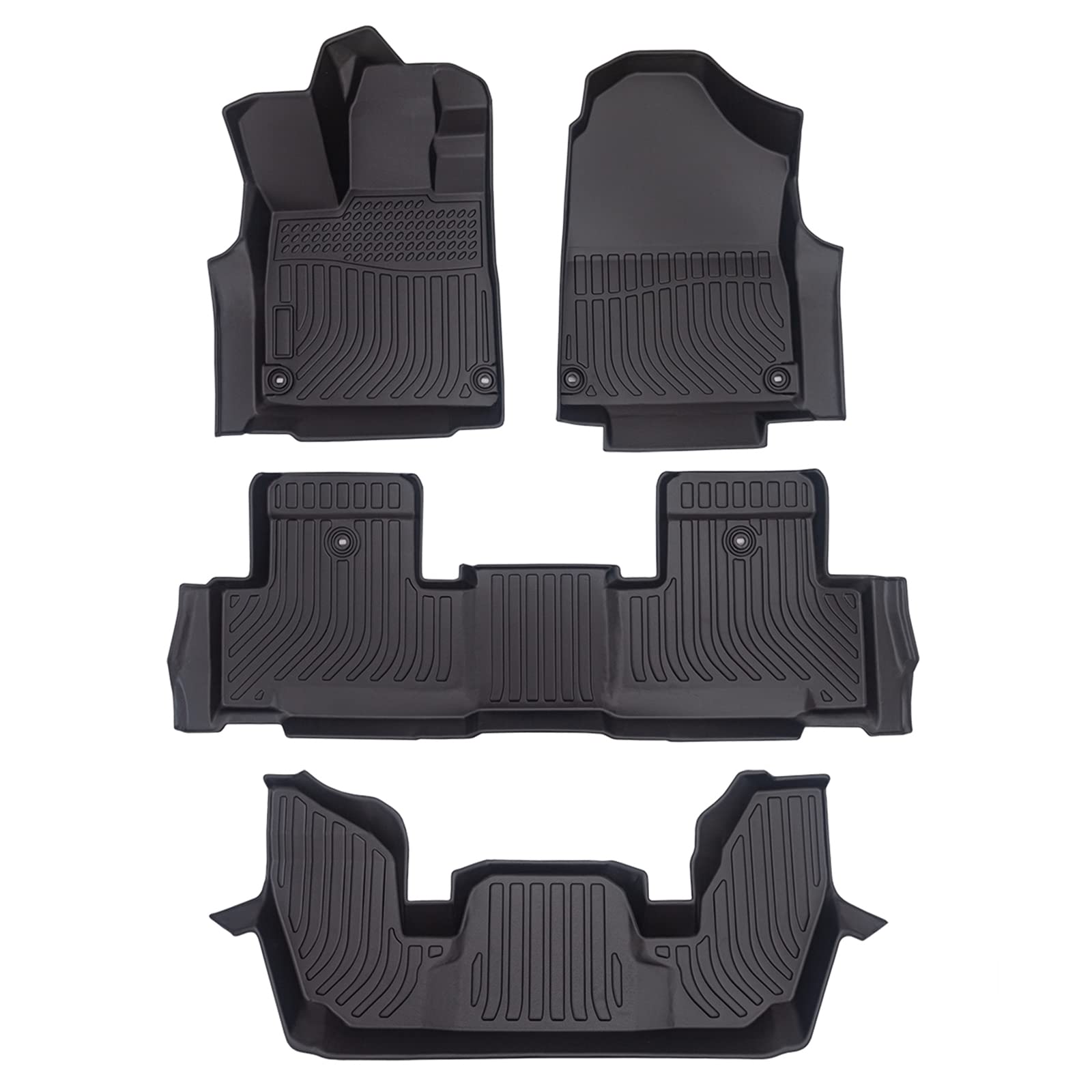 Custom Fit All-Weather TPE Floor Mats for Acura MDX 2022-2025 (7-Seater) - Heavy Duty 3-Row Floor Liners | Perfect for Winter Snow, Mud & Rain Protection