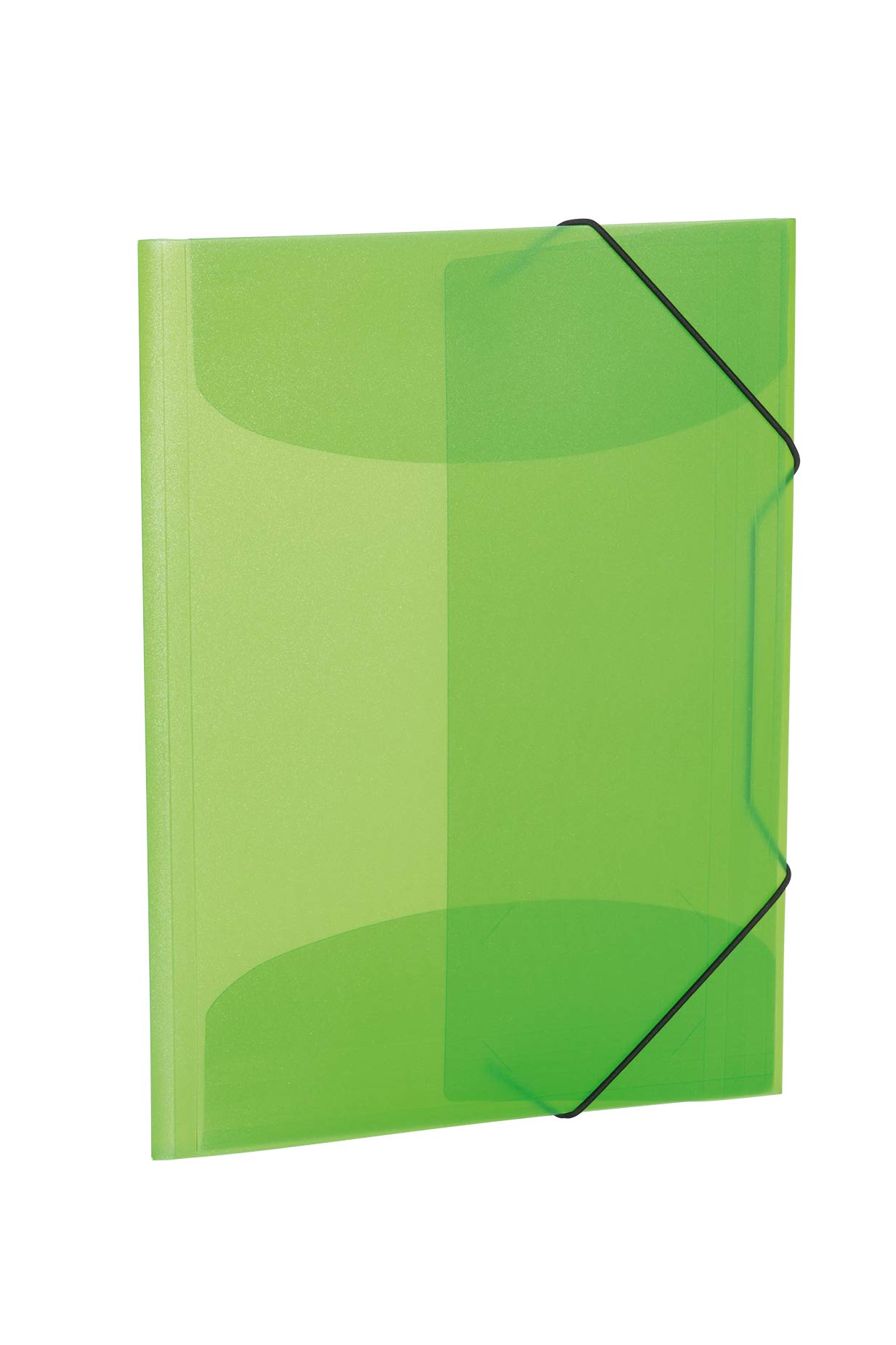 Herma 19508 Translucent A4 Plastic Portfolio Folders - Pack of 3, Light Green School Folders with Inner Flaps & Elastic Band, Durable Kids Folders for Boys & Girls - Perfect for School, Office & Document Organization