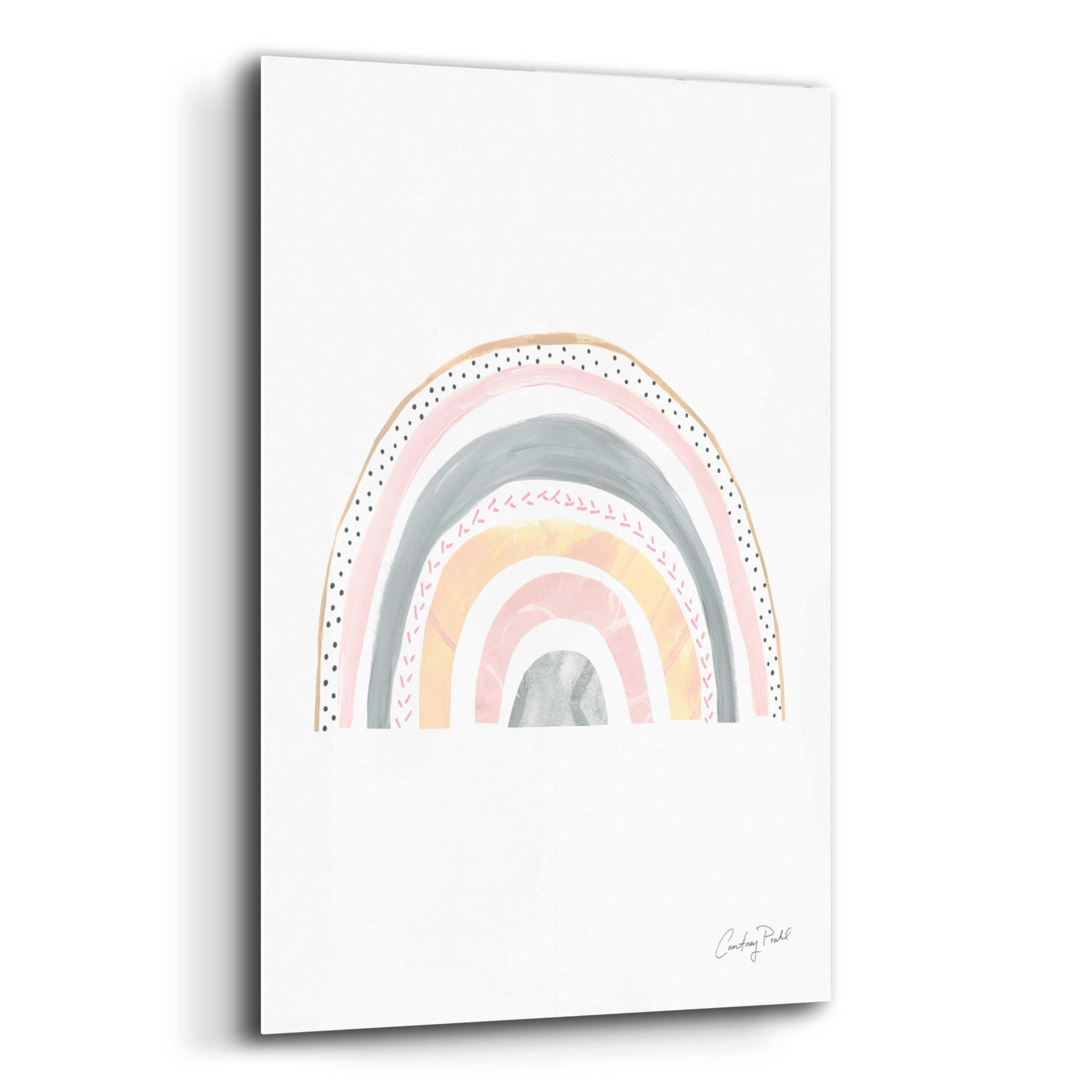 Boho Rainbow IX by Courtney Prahl - 16x24 Inch Acrylic Glass Wall Art Painting, Modern Abstract Rainbow Home Decor for Living Room, Bedroom & Office