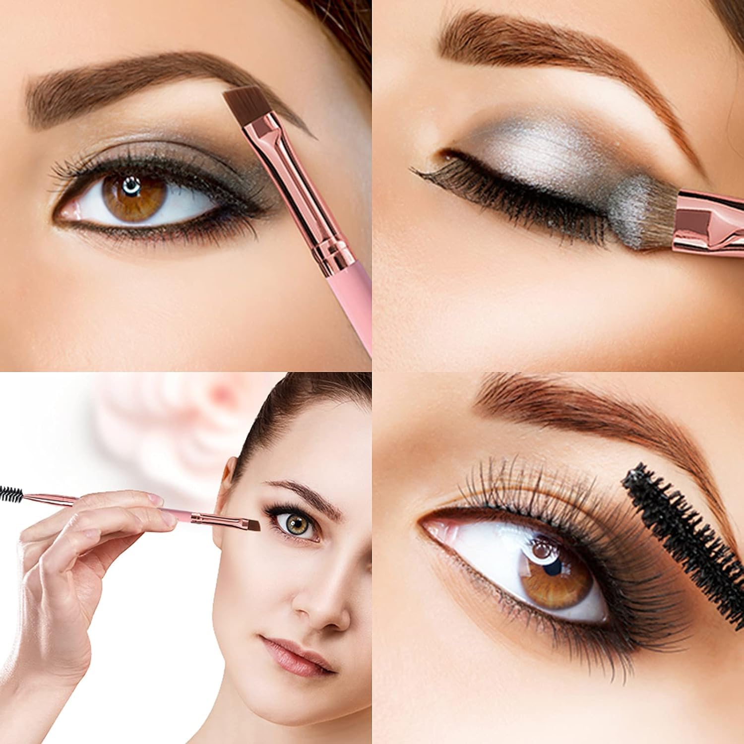 Professional Duo Eyebrow Brush with Angled Brow & Spoolie - Multicolor (Pack of 1) for Precise Eyebrow Shaping & Grooming - Perfect for Makeup Artists & Beauty Enthusiasts