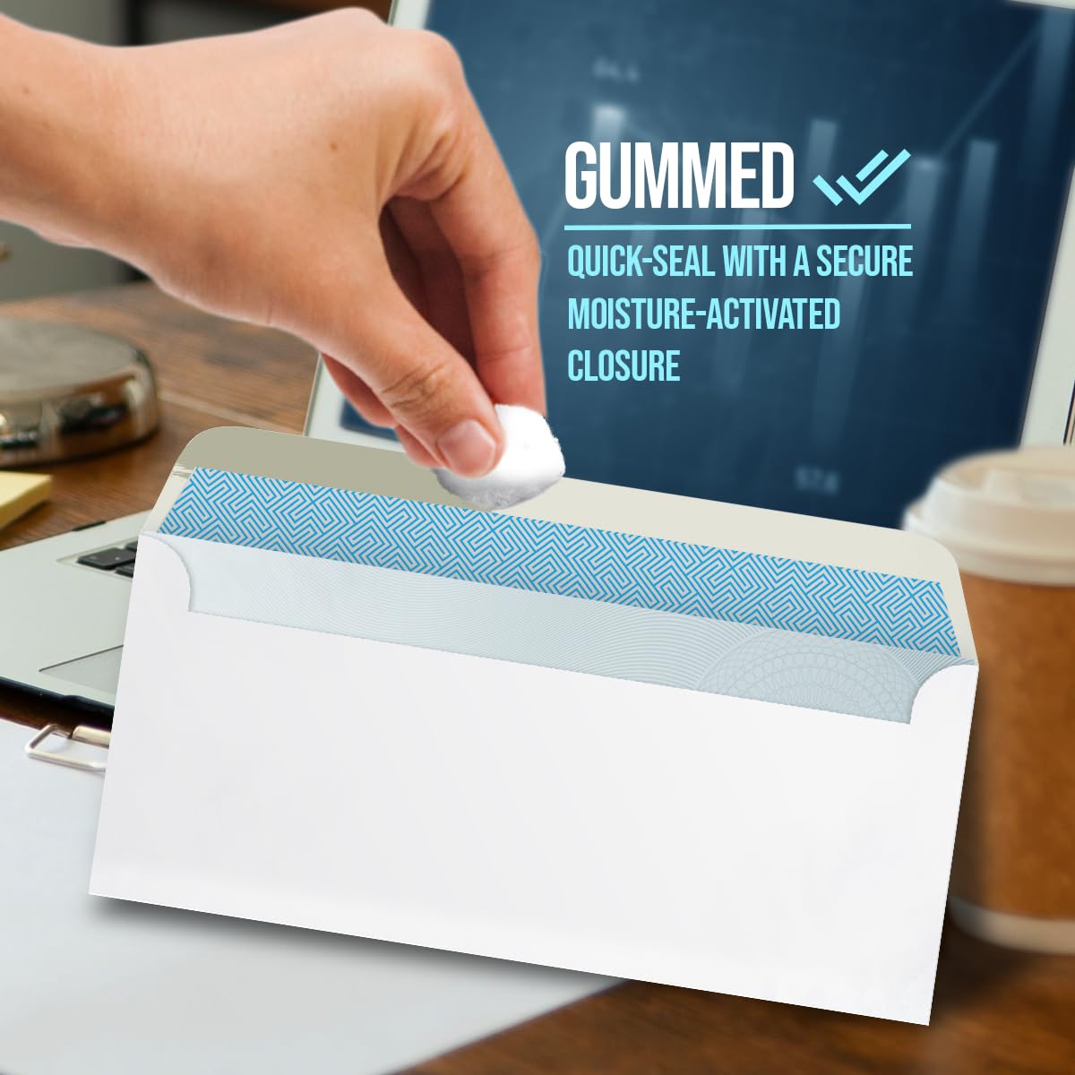 Compuchecks #10 Double Window Security Envelopes - 2500 Count Gummed Business Mailing Envelopes with Tamper Evident Seal & Security Tint - Perfect for Invoices, Legal Documents & Confidential Mailings