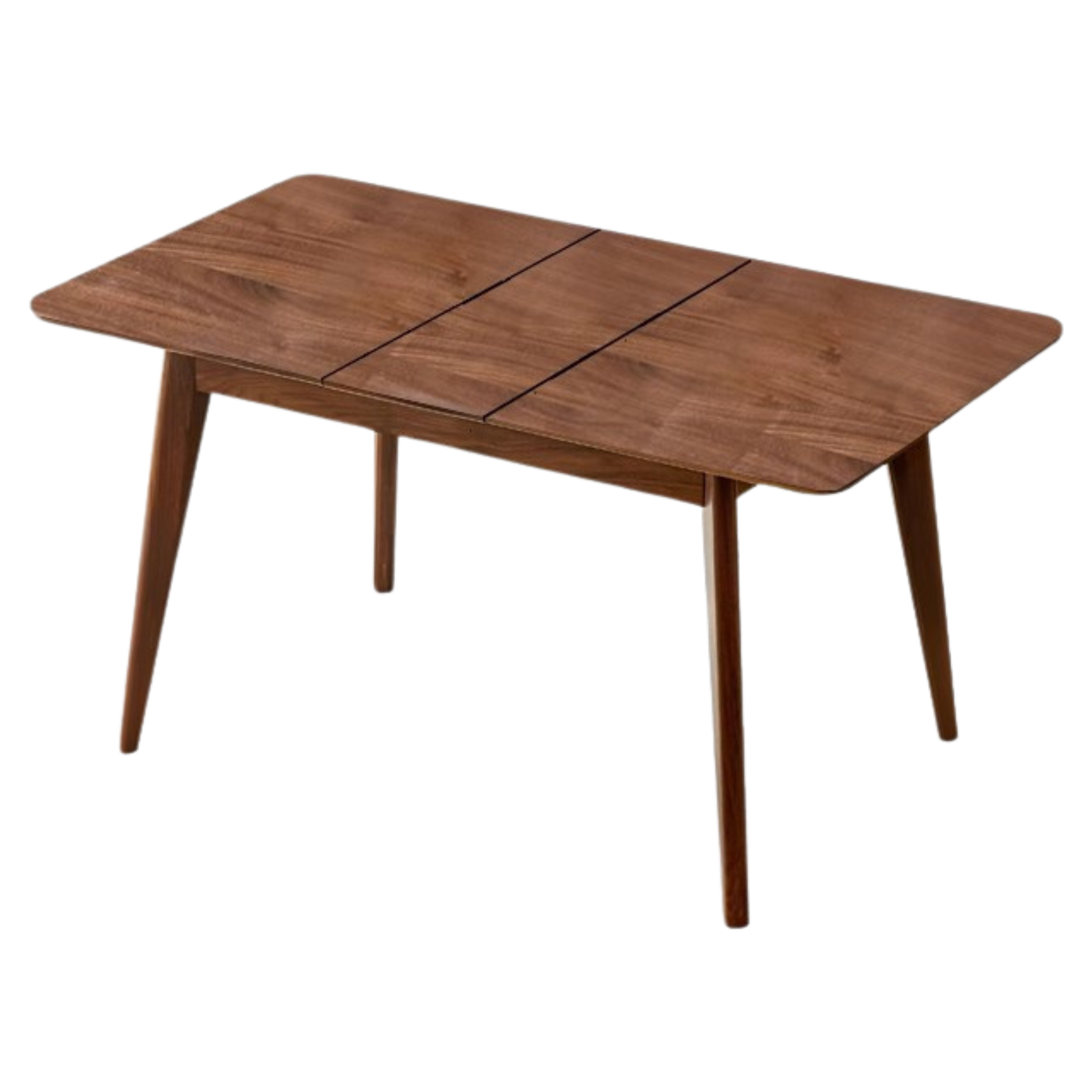 55.1-66.9x31.4x29.9 inch / 140-170x80x76.3cm / Rich Dark Walnut color / Black Walnut solid wood retractable dining table