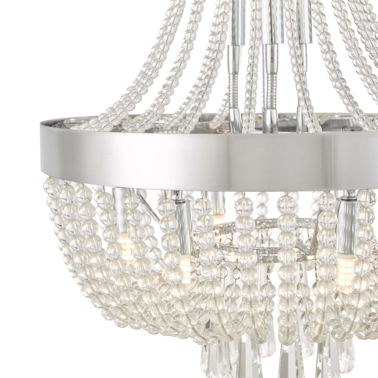 Alyssa 9Lt Crystal Ceiling Light - Polished Chrome & Glass IP20 - Perfect for Living Room, Bedroom, or Dining Room Lighting