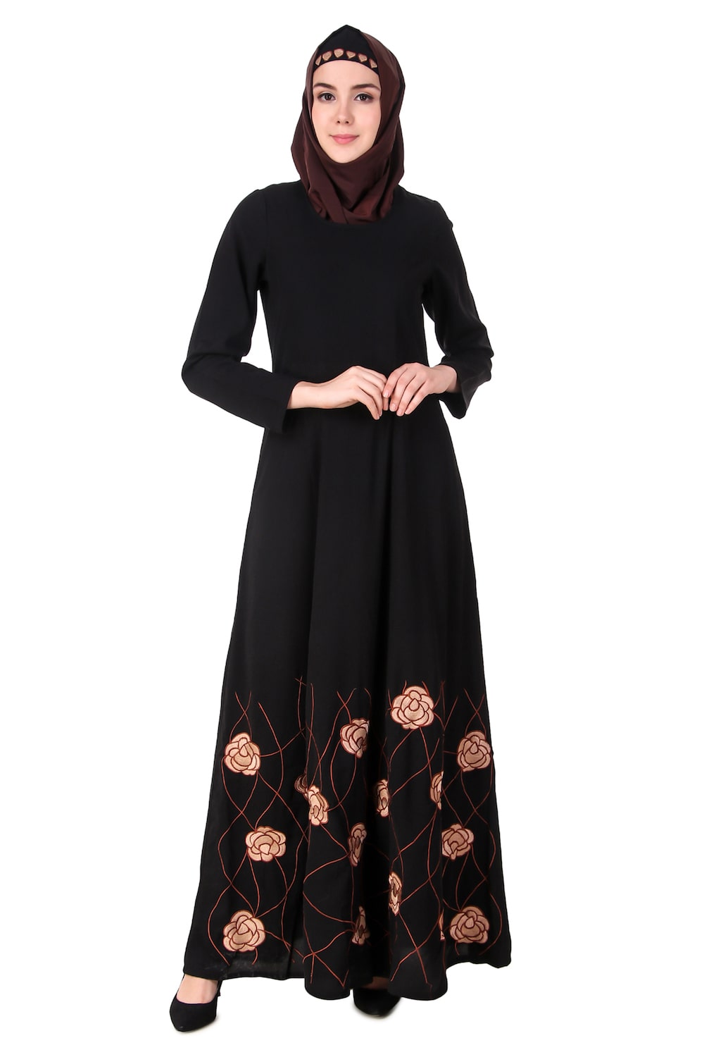 Elegant Heavy Floral Embroidered Anarkali Abaya Dress for Women - Perfect for Eid, Weddings & Special Occasions