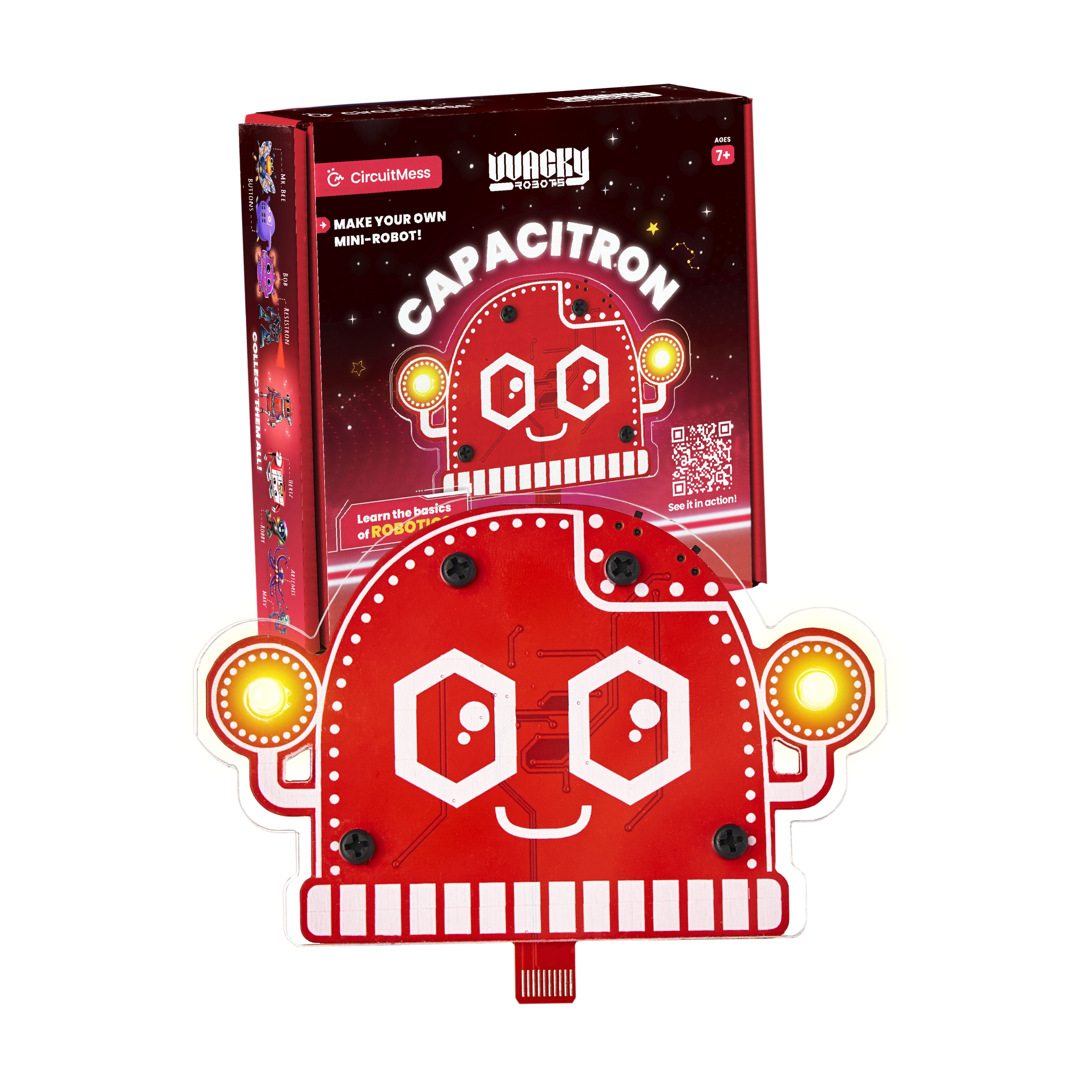 CircuitMess Wacky Robots - DIY Mini Robot Kit for Kids & Adults | Build Your Own Capacitron Robot | STEM Educational Toy for Learning Electronics & Coding | Perfect for Home, School & Maker Projects
