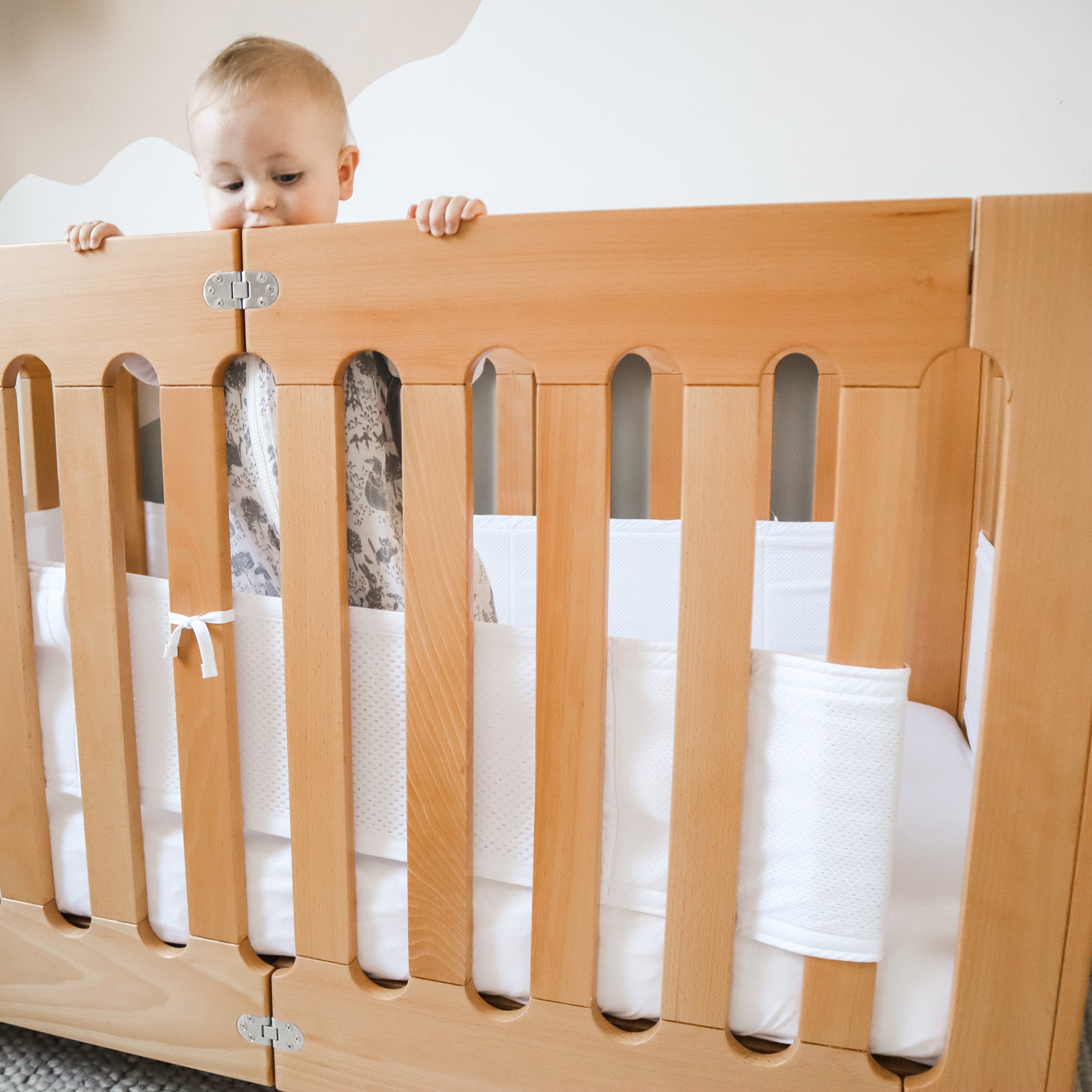 Breathe Easy® White Cot Liner - Soft, Breathable Baby Crib Mattress Cover for Safe & Comfortable Sleep - Perfect for Nursery, Daycare & Travel