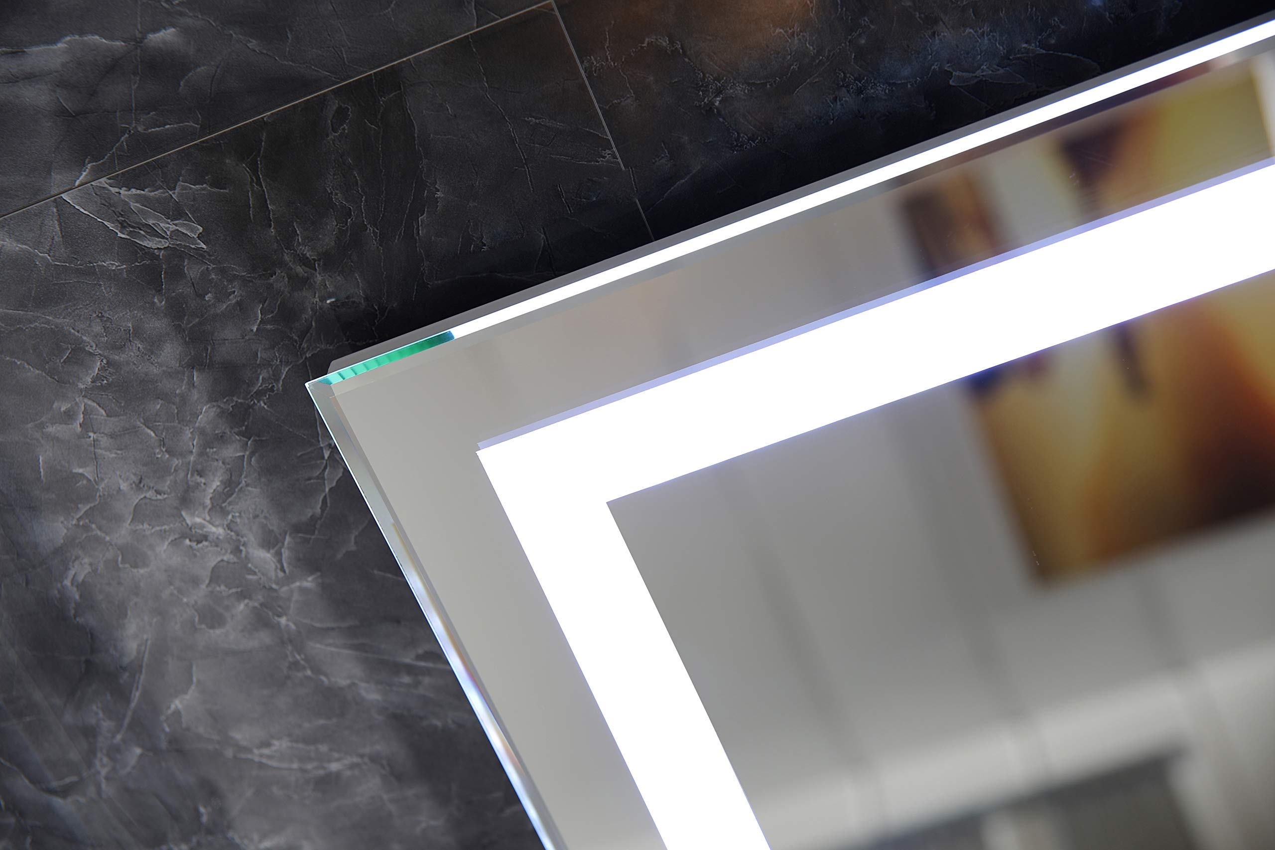24x36 Inch LED Bathroom Mirror with Touch Switch - Wall Mounted, Anti-Fog, Dimmable Light for Vanity & Makeup - Perfect for Modern Bathrooms (GS099-2436)