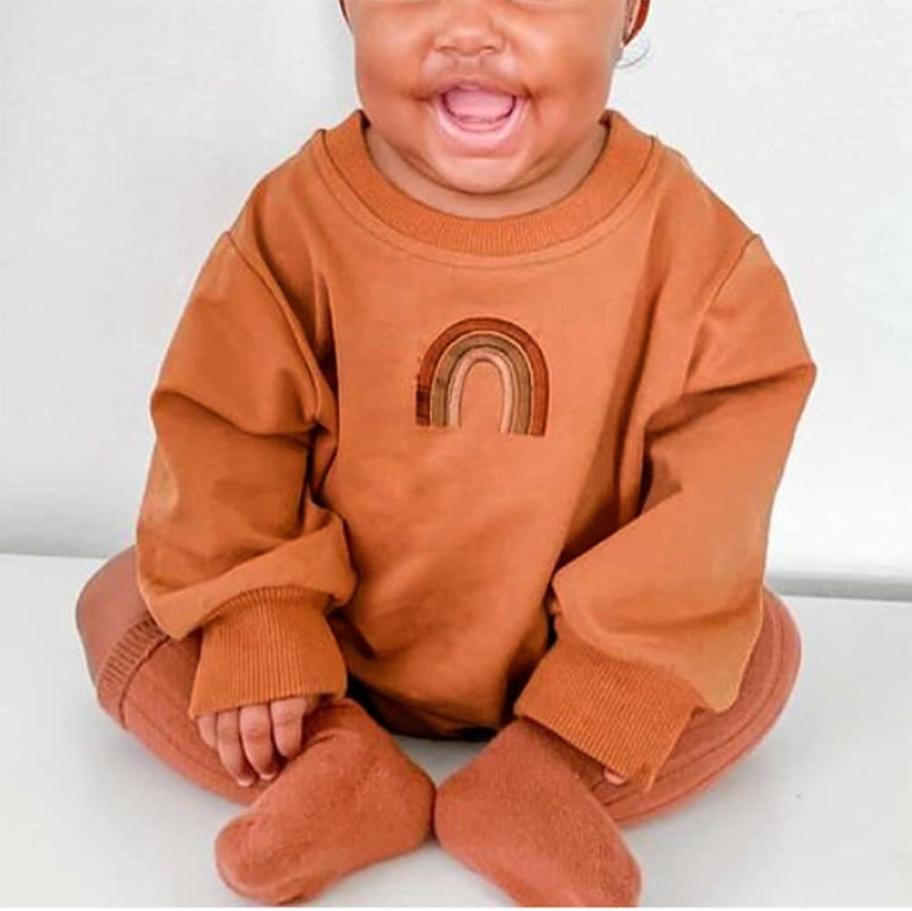 Rainbow Sweater Romper for Baby Girls - Warm Winter Outfit for Newborns & Toddlers | Cozy Fleece Jumpsuit for Playdates, Family Photos & Holiday Gatherings