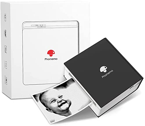 Phomemo M02 Wireless Bluetooth Thermal Mini Printer - Portable Printer for Kids, Early Education, Study Notes, Journals, Photos, Receipts & Labels | Perfect for Home, School & Office Use - Black