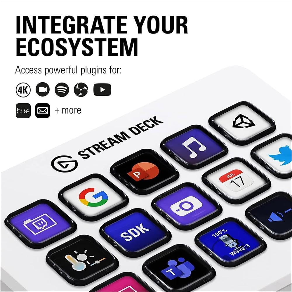 Elgato Stream Deck MK.2 White - 15 Key Studio Controller for OBS, Twitch & YouTube | Mac/PC