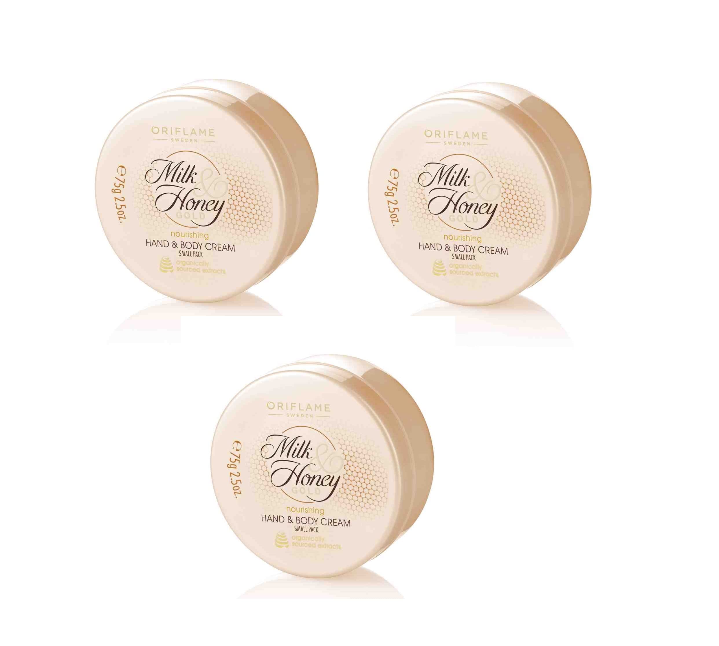 Milk & Honey Gold Nourishing Hand & Body Cream - 3 Pack (75g Each) for Dry Skin Care, Moisturizing & Hydration - Perfect for Daily Use, Gifts & Travel