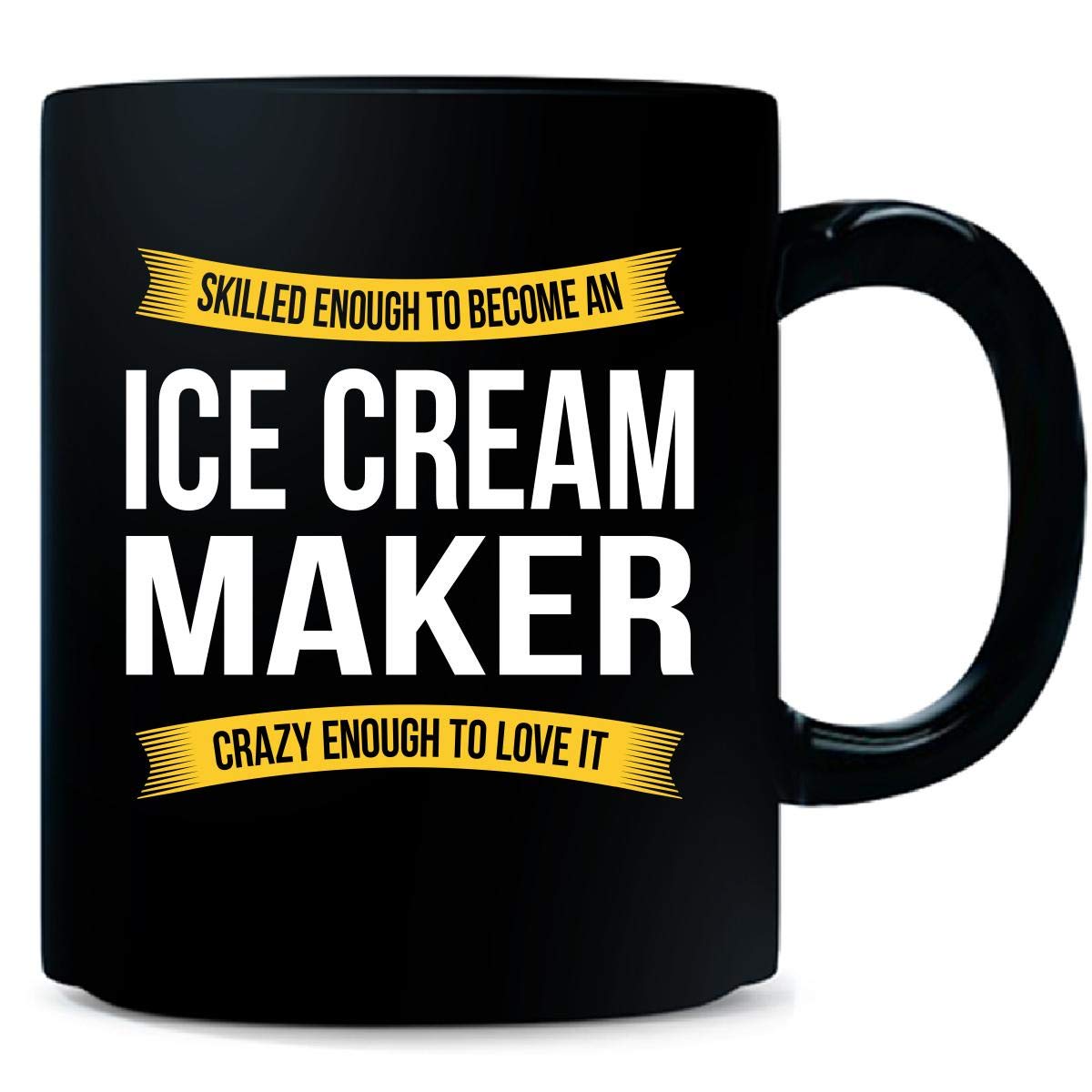 Funny Ice Cream Maker Gift Mug - 15 oz Black Coffee & Tea Cup - Perfect for Baristas, Bakers & Dessert Lovers