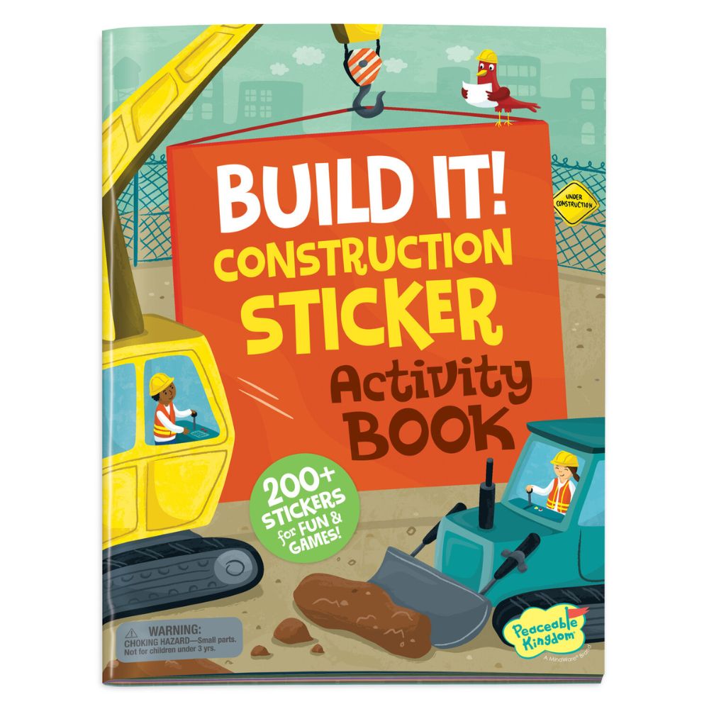 Peaceable Kingdom Build It! Construction Activity Sticker Book for Kids - Creative Play, Learning & Fun for Preschoolers