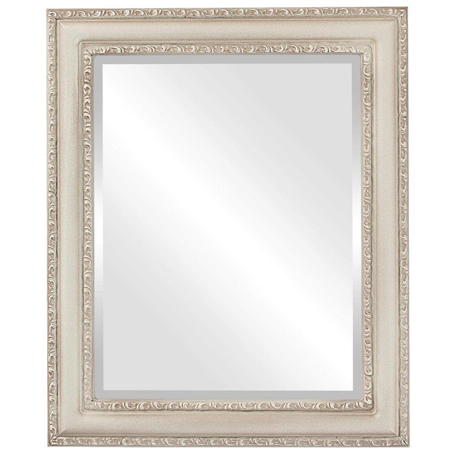 OVALCREST Rectangle Beveled Wall Mirror - Dorset Style Home Decor - Taupe Frame - 24x34 Inches - Perfect for Living Room, Bedroom & Entryway Décor