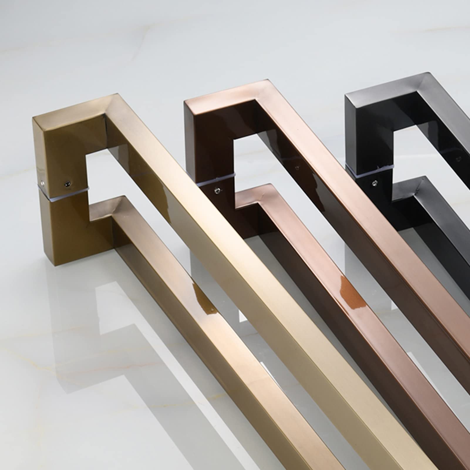 Double Sided H-Shaped Sliding Door Handle - Universal Pull Handle for Wooden Doors, Glass Doors & Barn Doors - 47 Inch Rectangle Entry Handle Bar (Metallic Finish) - Perfect for Home, Office & Commercial Spaces