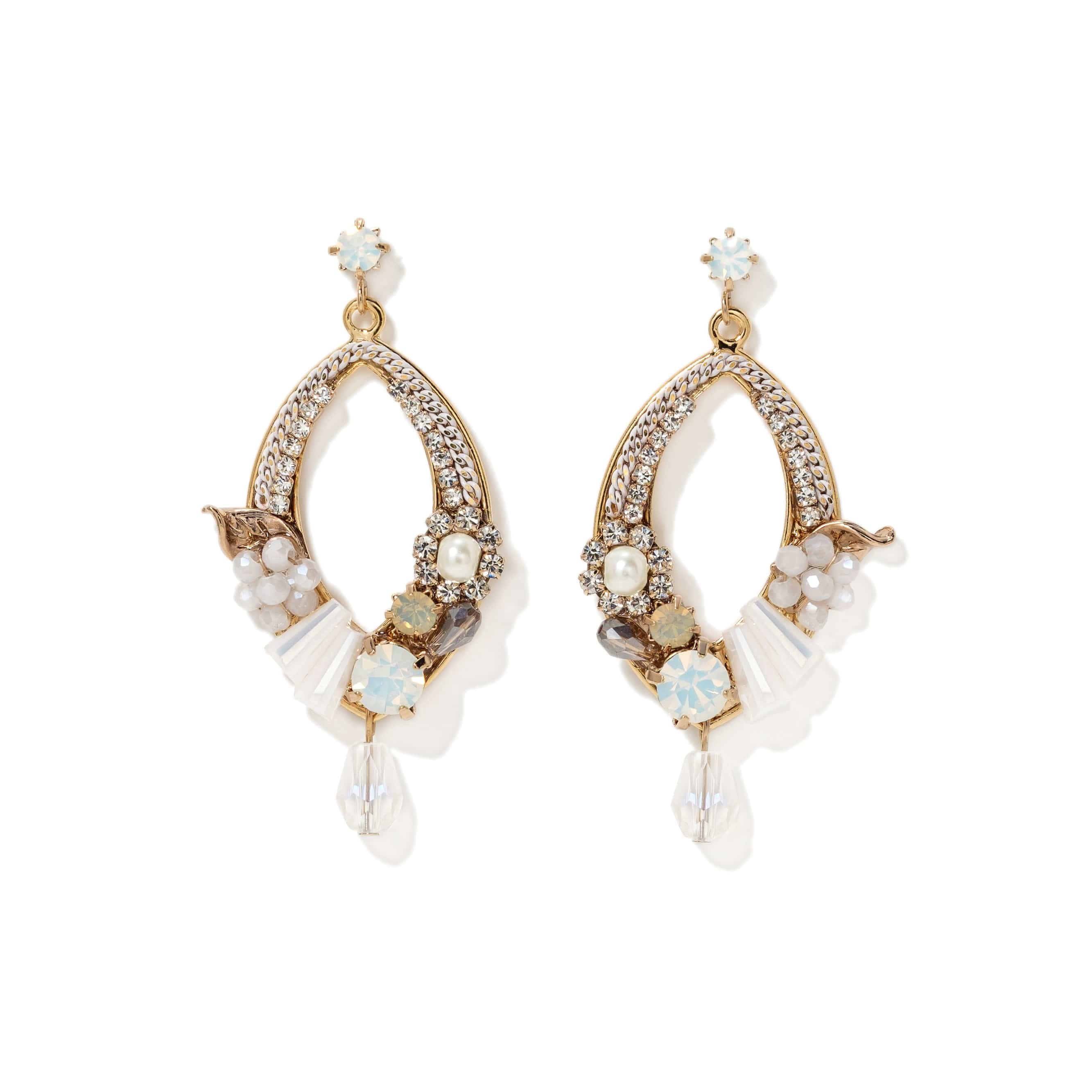 Flora Deco Drop Earrings - Elegant Floral Dangle Earrings for Women | Perfect for Weddings, Parties & Special Occasions