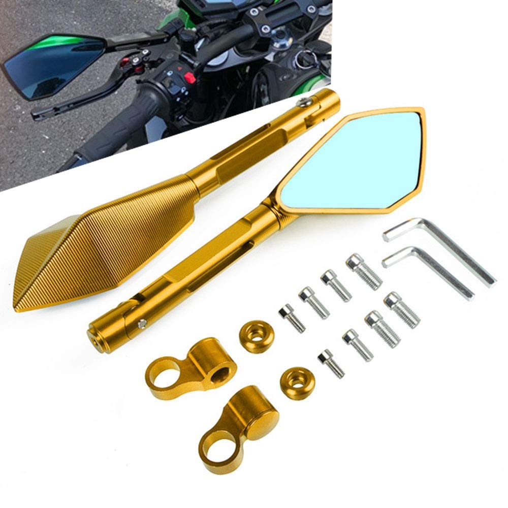 Black Motorcycle Rearview Slide Mirror for KTM 1190 Adventure RC Duke 690 390 200 125 Jersey 1290 1050 RC8 990 SM-R 690 Enduro - Universal Fit, Durable Design for Safe Riding on Highways and Off-Road Adventures