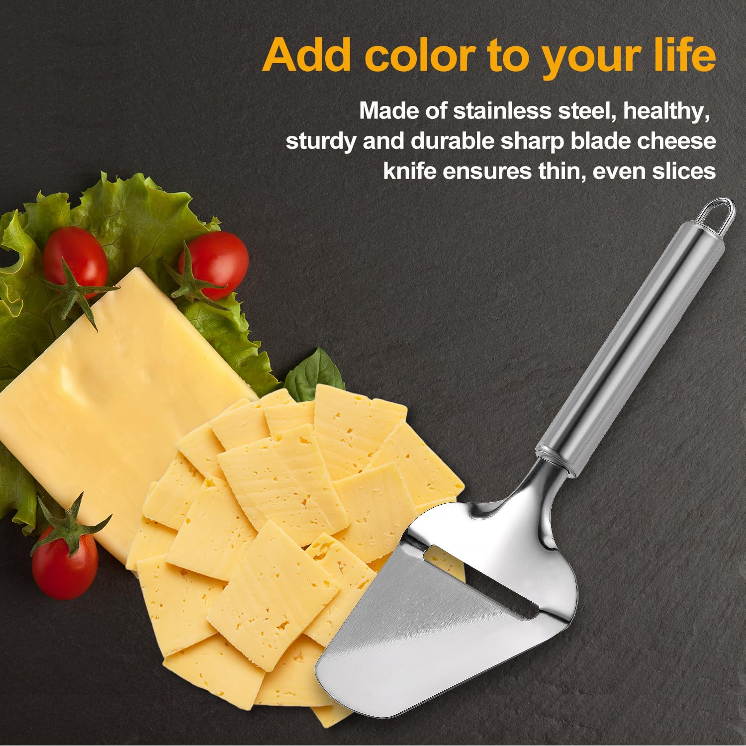Premium Stainless Steel Wire Cheese Slicer with Cheese Shovel - Professional Cheese Cutting Board & Butter Slicer Kit for Hard Cheeses - Perfect for Charcuterie Boards, Cheese Platters & Gourmet Cooking