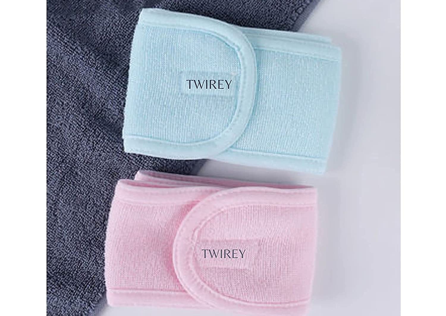 TWIREY Adjustable Polycotton Facial Headbands for Women & Men - 2 Pack Multicolor | Perfect for Skincare, Hair Styling, and Spa Treatments