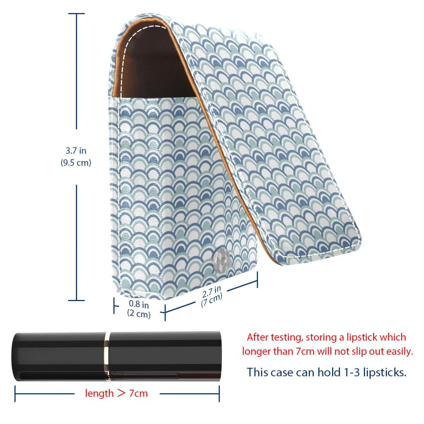 Personalized Lipstick Case - Portable Makeup Bag & Cosmetic Pouch Organizer with Blue Scale Pattern | Perfect for Travel, Daily Use & Gift Giving