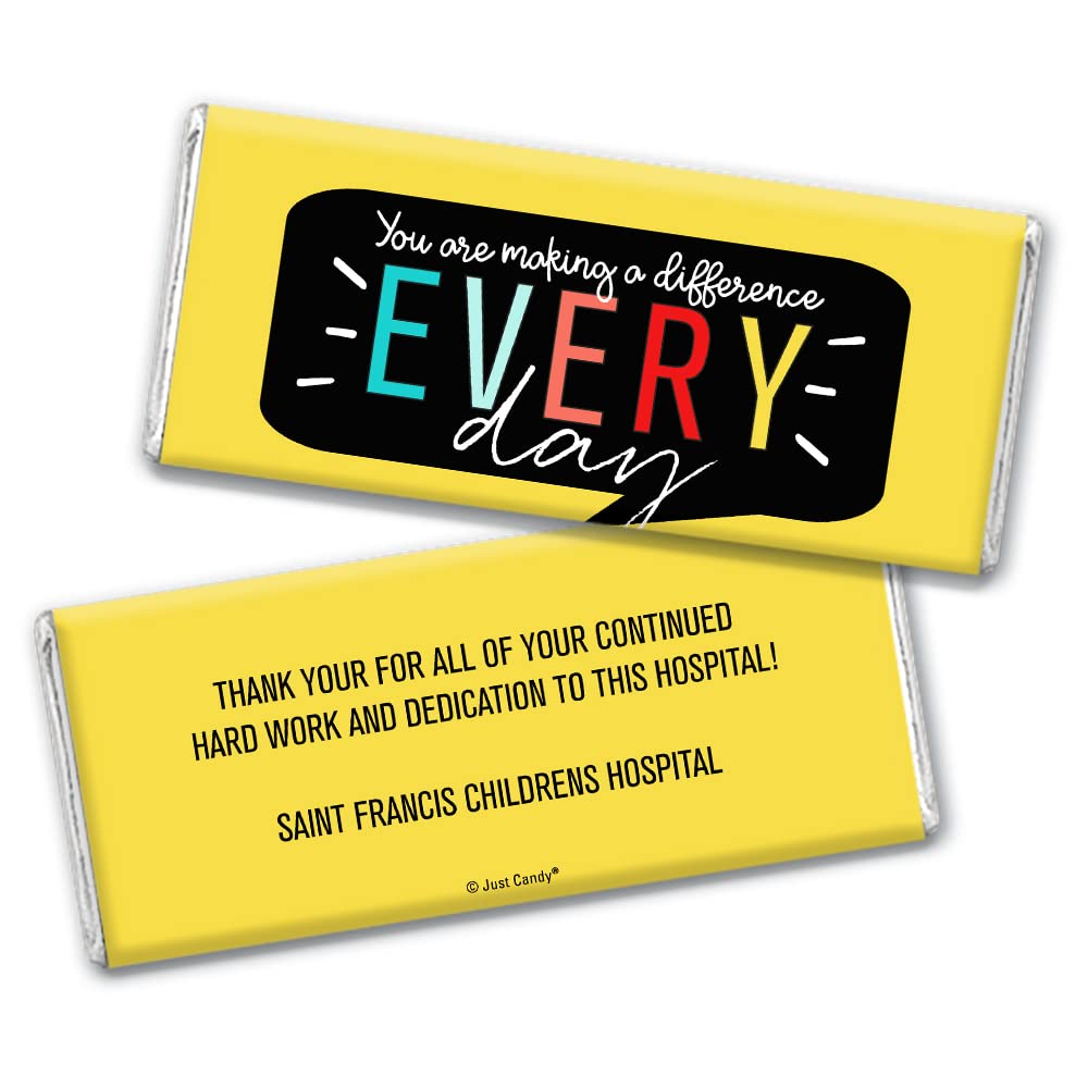 36 Pack Customized Thank You Chocolate Bars - Bulk Wrapped Candy Gifts for Employee Appreciation, Corporate Events & Client Gifts - No Assembly Required - Yellow Candy Included - Perfect for Office Rewards, Birthday Favors & Holiday Treats