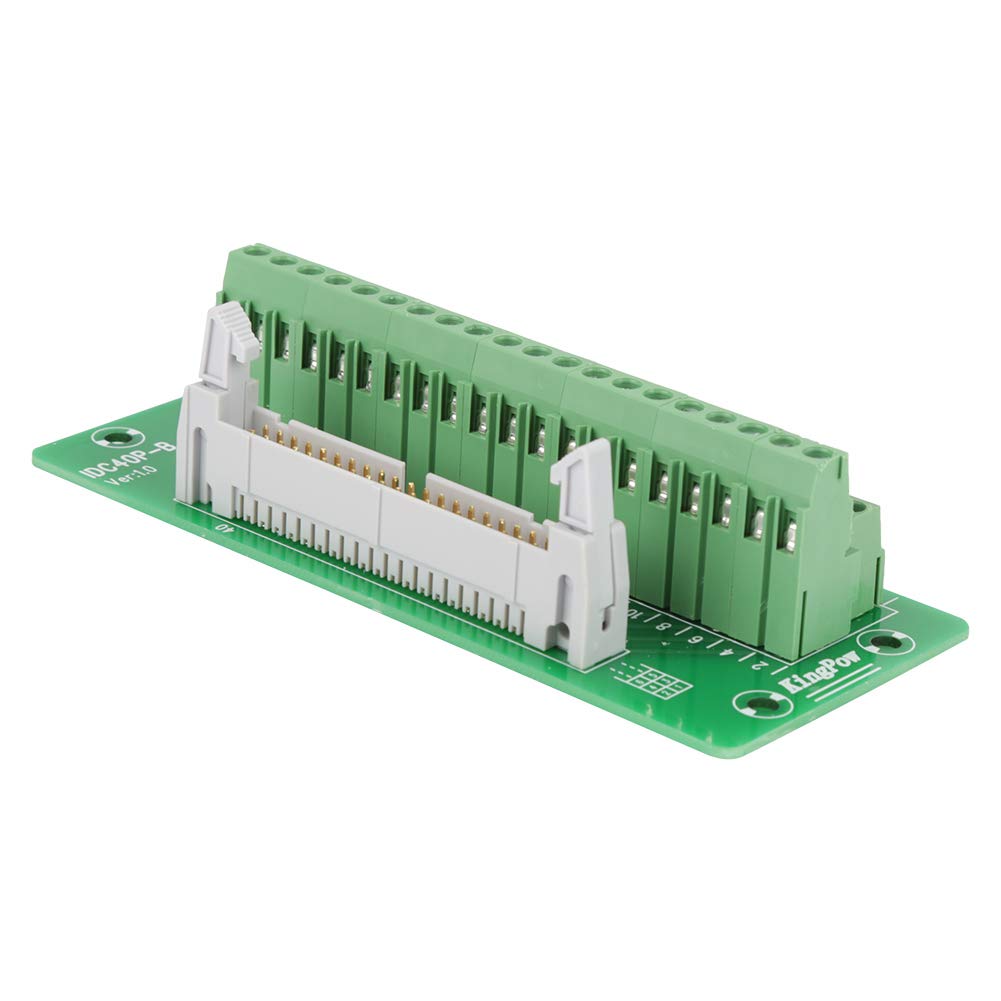 IDC40P 40-Pin Male Header Board - DIN Rail Mount Power Supply Module with Terminal Block Connector & Bracket for PLC Interface | Industrial Automation & Control Panel Wiring Solution