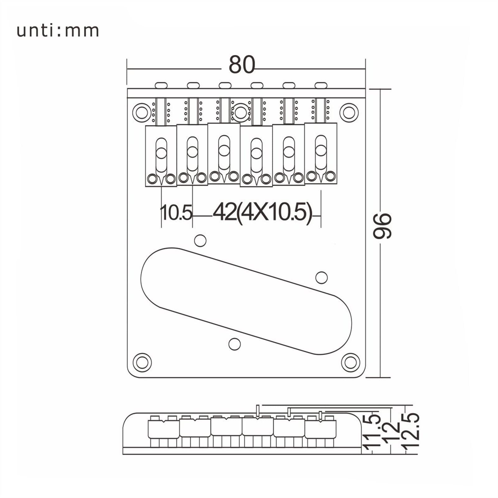 Premium Zinc Alloy 6-Saddle Electric Guitar Bridge - Silver Finish | Replacement Part for Enhanced Tone & Sustain | Perfect for Fender Stratocaster & Telecaster Upgrades