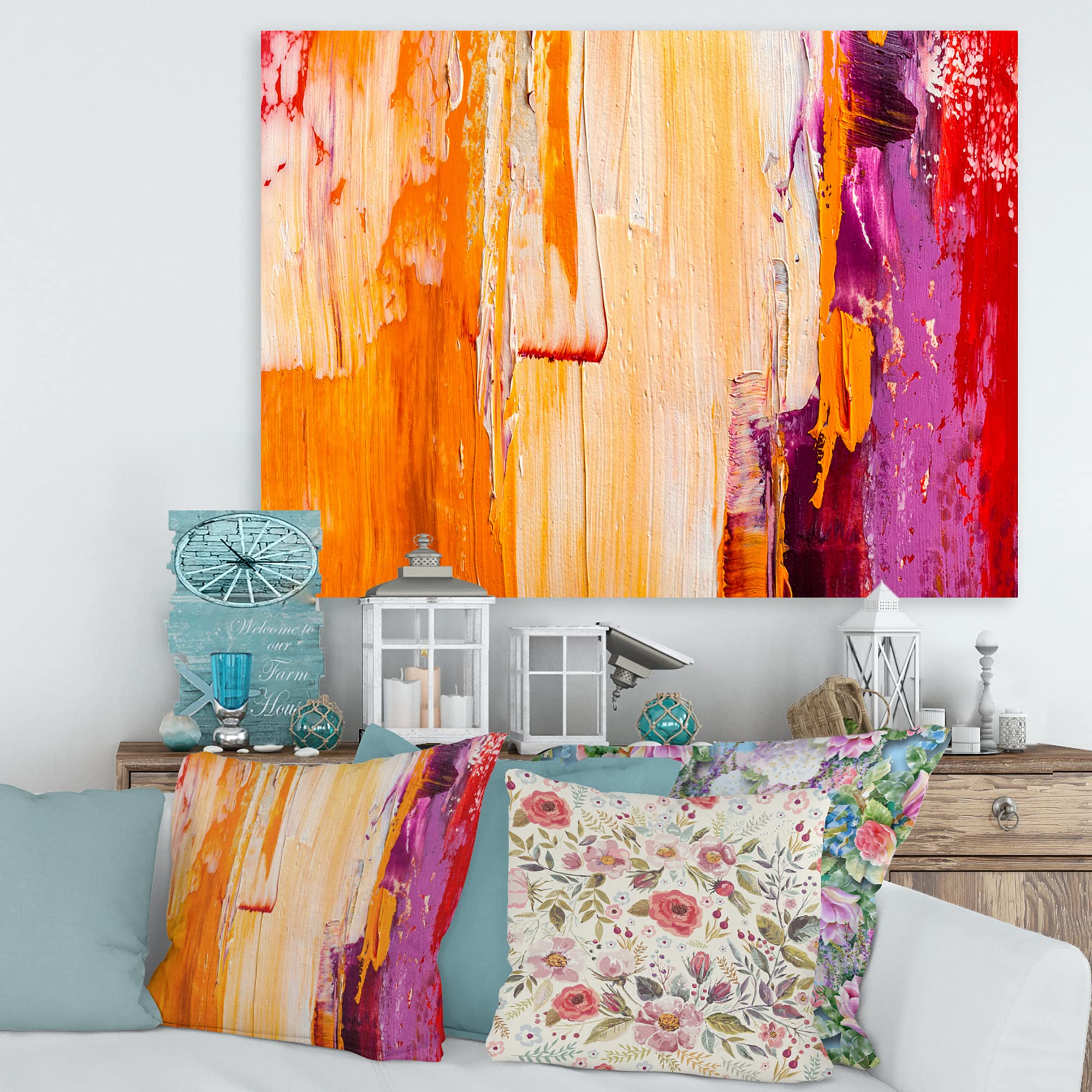 Grunge Green Abstract Modern Canvas Wall Art - Handmade Large Painting for Living Room, Bedroom & Office Decor | Unique Home & Gift Idea