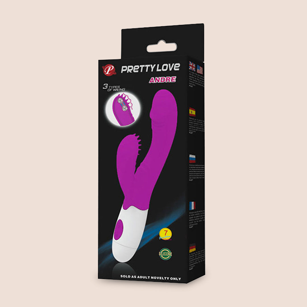 Pretty Love Andre | Silicone Dual Rabbit Stimulator for Women - Powerful Clitoral & G-Spot Vibrator for Intimate Pleasure | Perfect for Couples Play & Solo Sensual Exploration