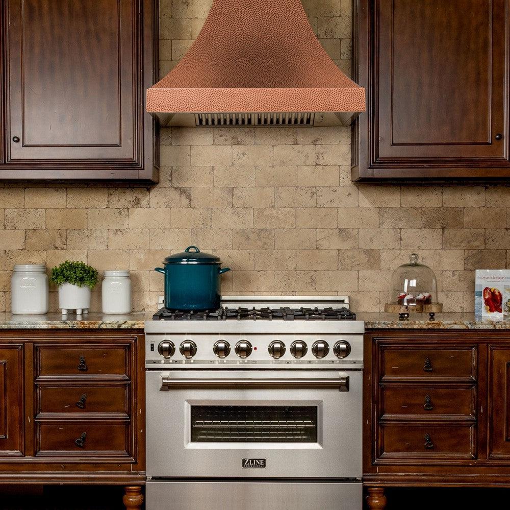 ZLINE Designer Series Hand Hammered Copper Finish Wall Range Hood (8632H) - Premium Kitchen Ventilation for Modern Homes, Perfect Over Stove, Island or Cooktop
