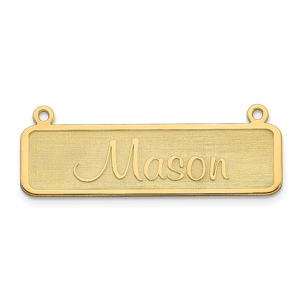 14K Yellow Gold Name Plate Bar Necklace - Personalized Pendant Charm for Women | Elegant Fine Jewelry Gift for Her | Perfect for Birthdays, Anniversaries & Special Occasions
