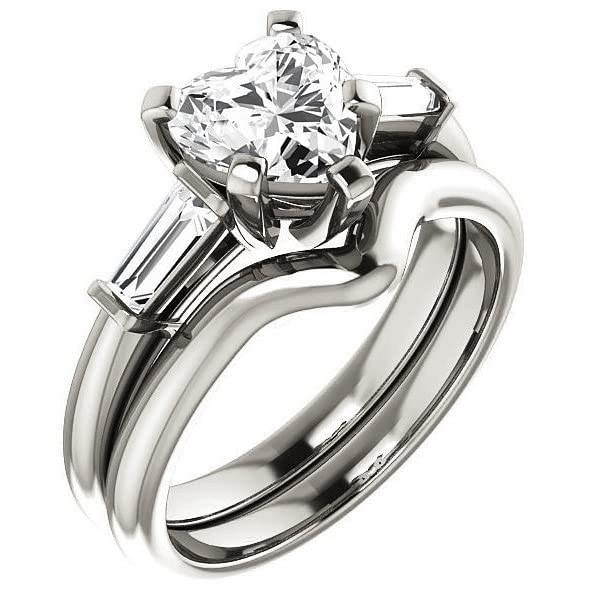4 Carat Heart-Shaped Colorless Moissanite Engagement Ring for Women - Sterling Silver/Solid Gold Wedding Band Set - 5-Prong Diamond Solitaire Bridal Ring - Perfect for Proposals, Anniversaries & Special Occasions