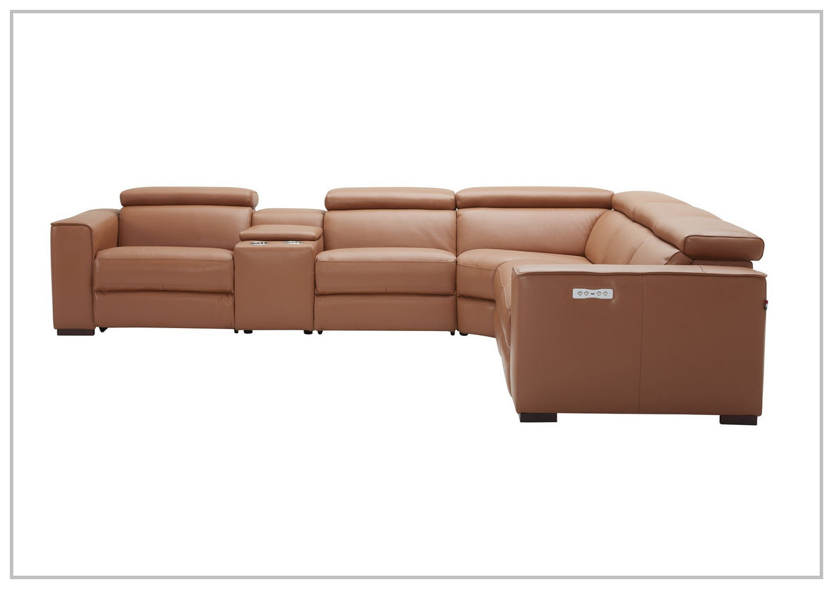 Gio Italia Aventura L-Shaped Leather Power Reclining Sectional Sofa - Modern Living Room Furniture for Home Theater & Family Gatherings