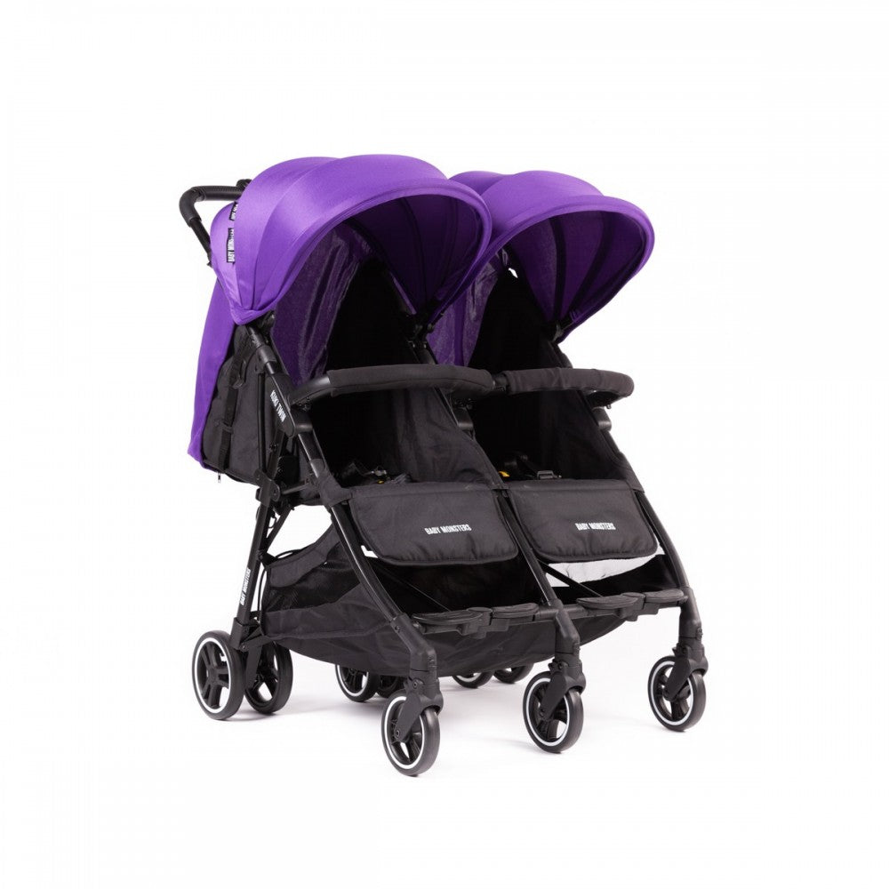 Baby Monsters Kuki Twin Compact Stroller - Lightweight Double Stroller for Twins & Siblings | Perfect for Travel, Shopping & Daily Walks