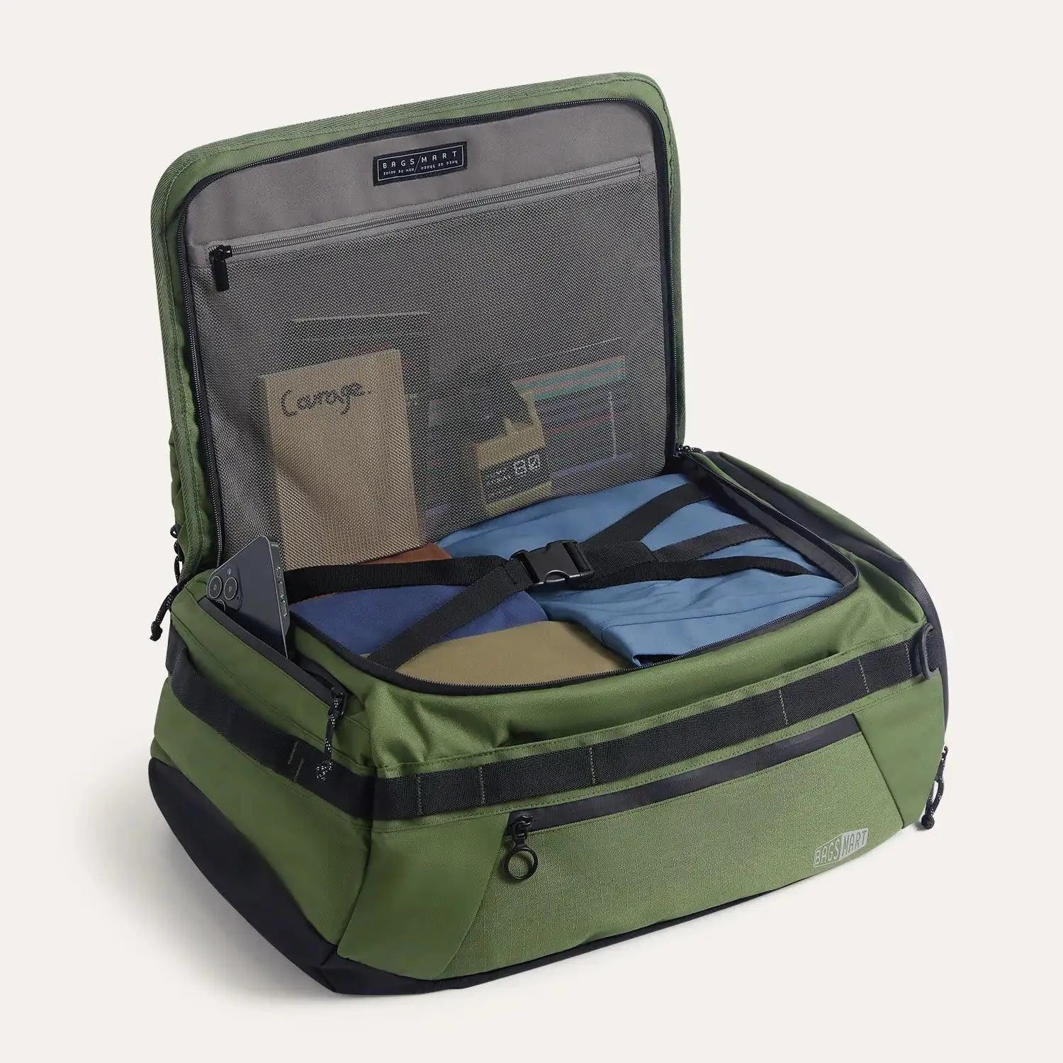Paz 43L Duffle Backpack - Waterproof Travel Duffel Bag with Shoulder Strap for Gym, Camping & Weekend Getaways