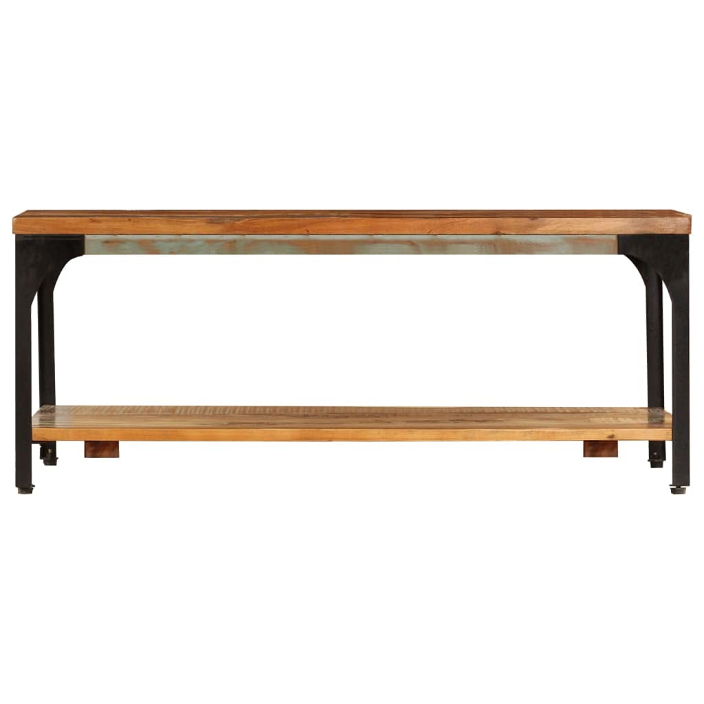 Rustic Reclaimed Wood Coffee Table with Open Shelf - 39.4