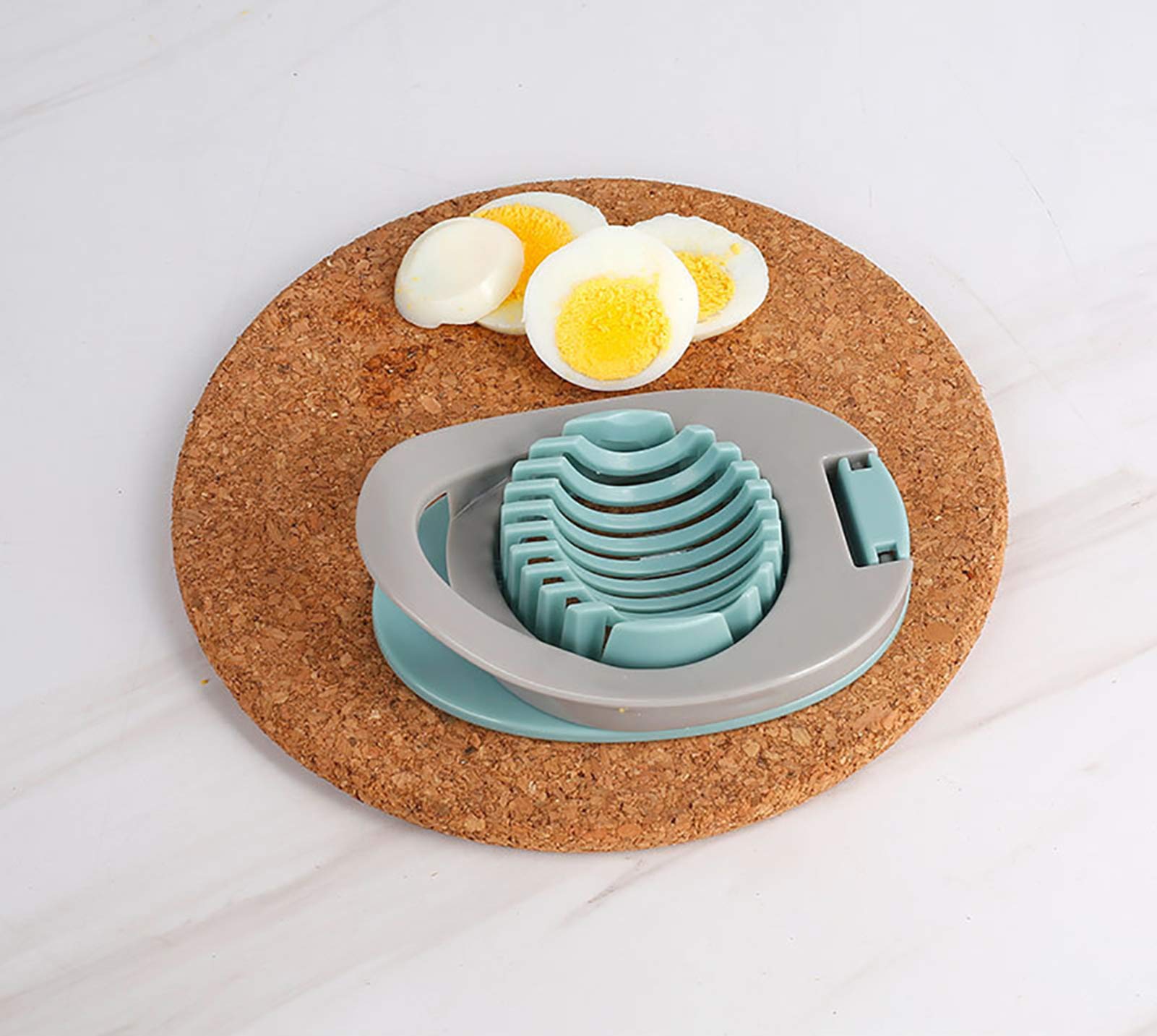 Ortarco Stainless Steel Egg Slicer & Strawberry Cutter - Perfect for Boiled Eggs, Fruits, Salads & Meal Prep (Green)