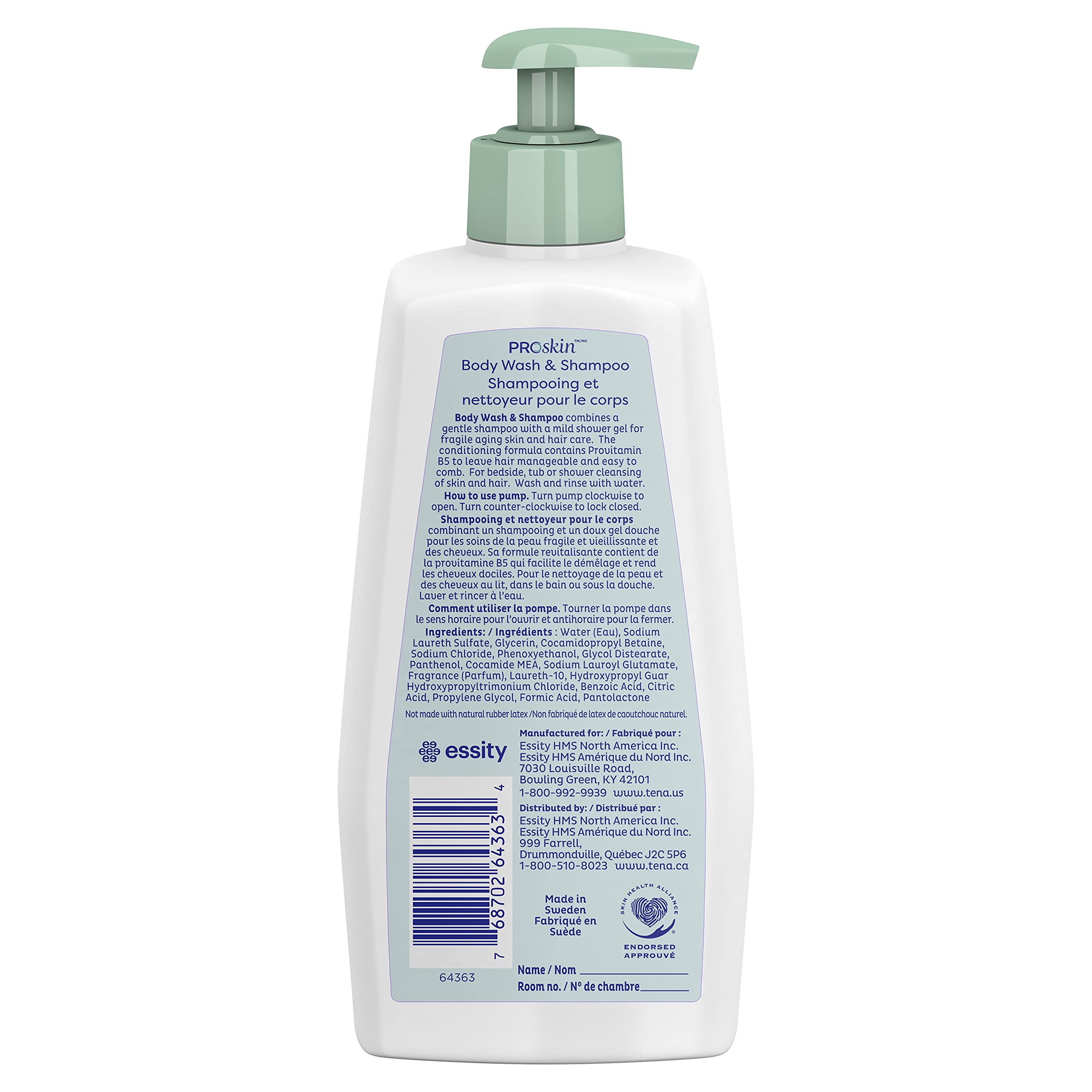 Tena Body Wash and Shampoo for Adults - 16.9 Fl Oz (10 Pack) - Gentle Cleansing for Sensitive Skin - Ideal for Home Care, Hospitals, and Nursing Facilities