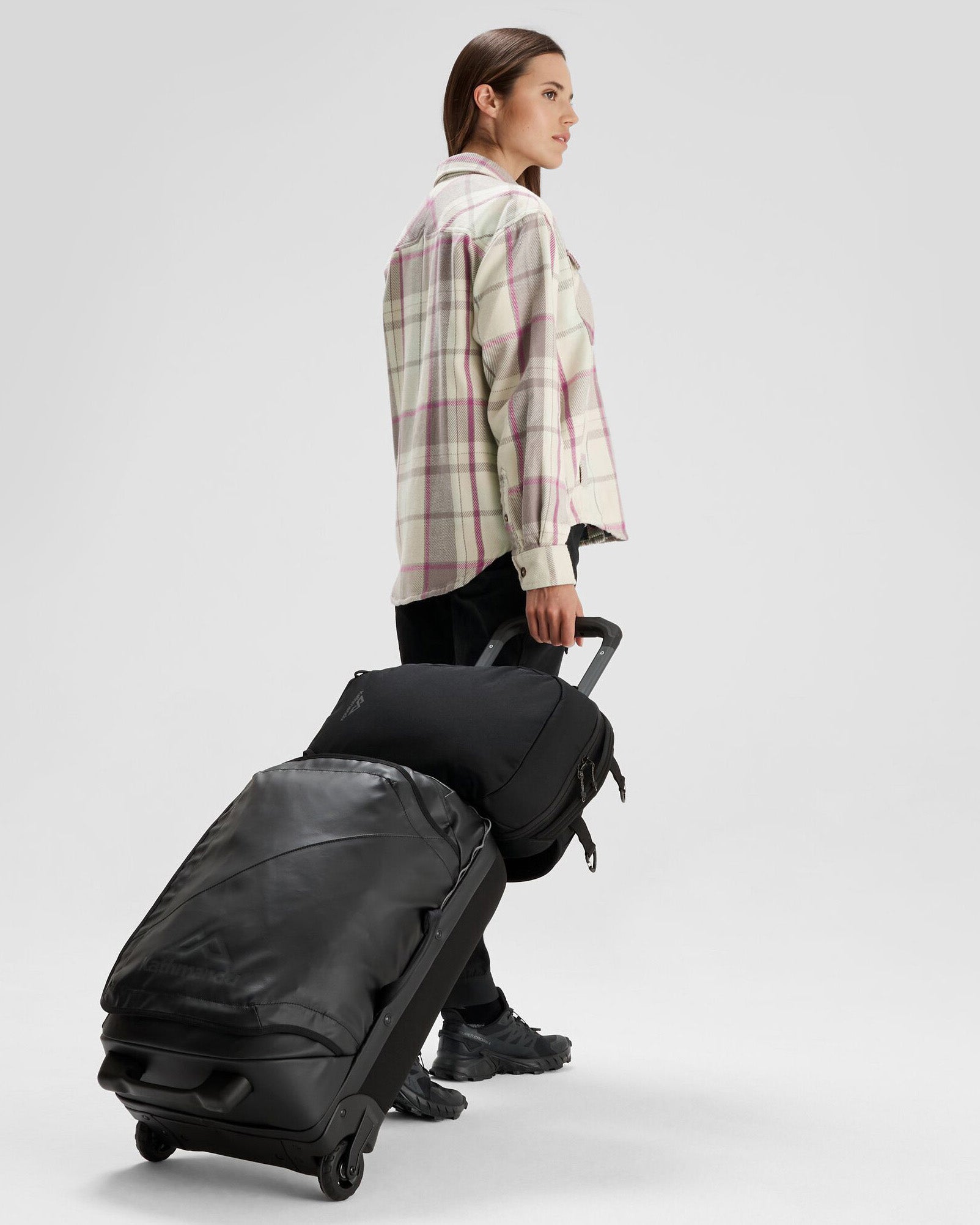 Indus Roller 40L Black Stingray Waterproof Backpack - Perfect for Travel, Hiking, Camping & Outdoor Adventures