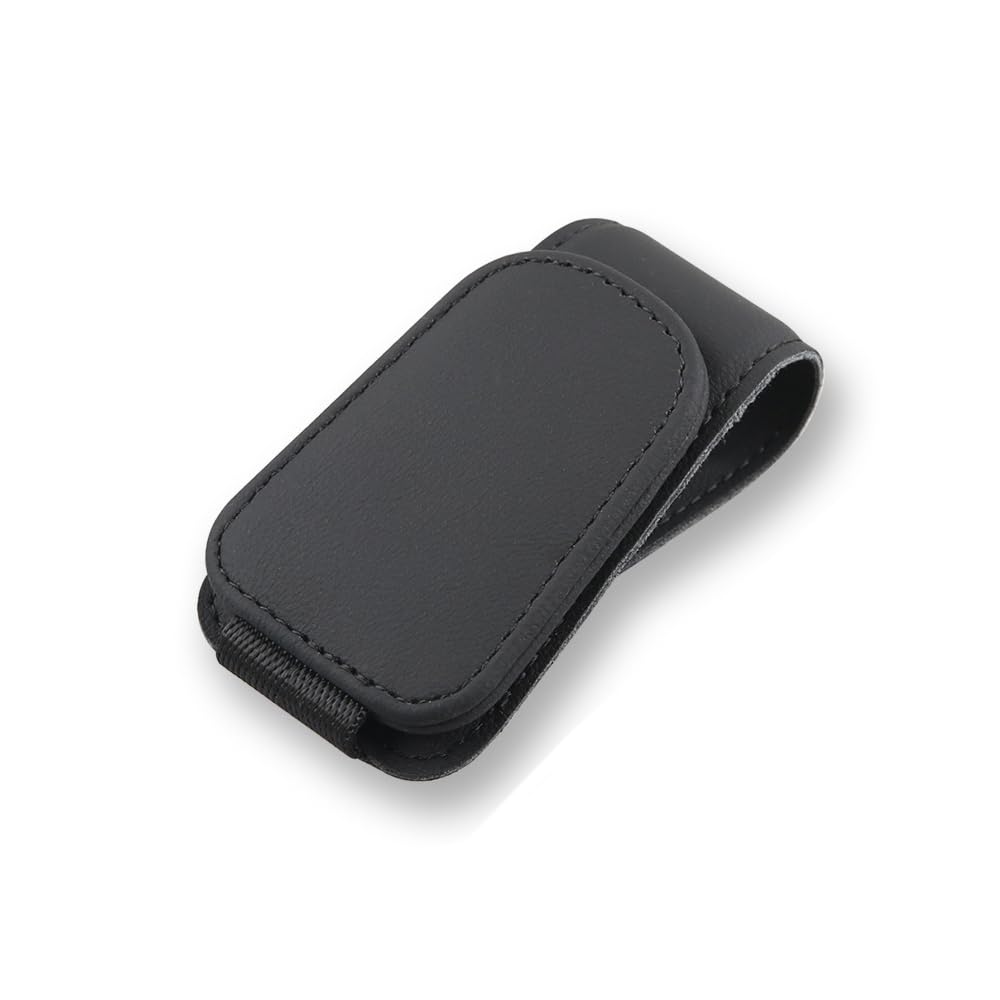 Magnetic Leather Sunglass Holder for Car - Sun Visor Eyeglass Hanger Clip & Ticket Card Organizer | Perfect for Driving, Road Trips and Daily Commute
