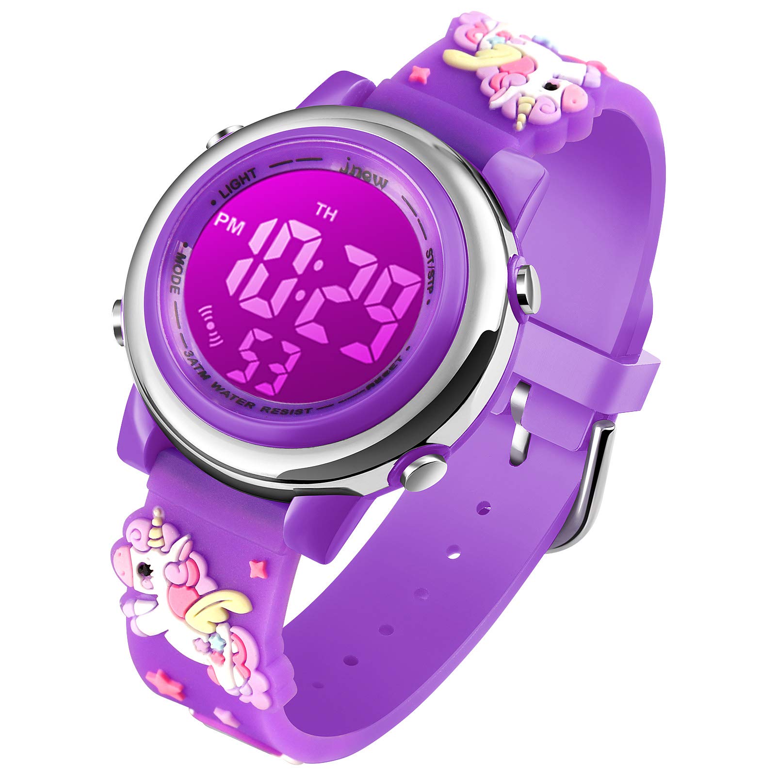 **Cofuo Girls Digital Watch for Kids Age 3-12 - 3D Cartoon Waterproof LED Sports Watch with Luminous Display, Alarm & Stopwatch - Perfect Gift for Outdoor Play, School & Daily Use**