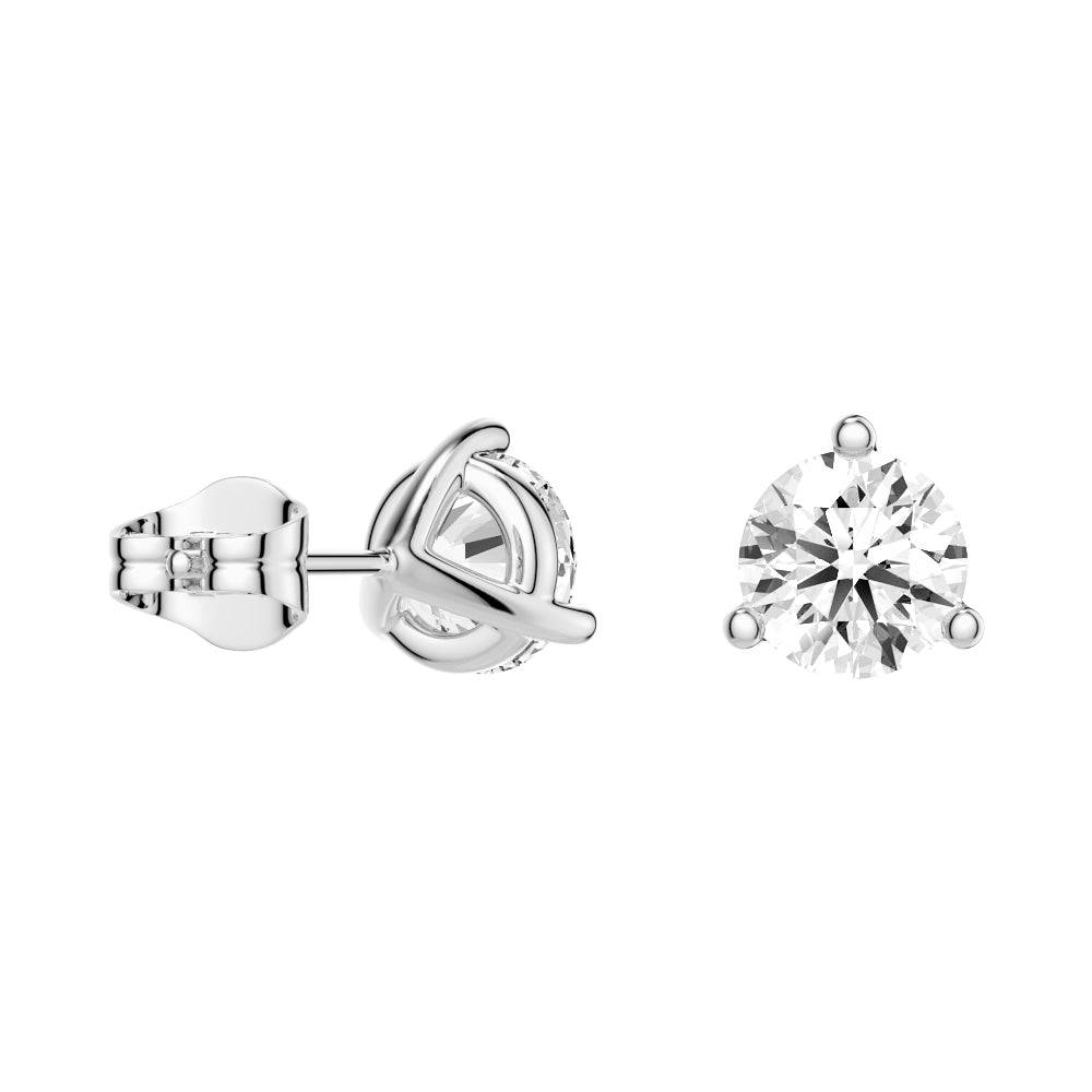 2 Carat (ctw) Round Moissanite Stud Earrings - 3 Prong Solitaire Setting - Perfect for Weddings, Anniversaries & Everyday Elegance