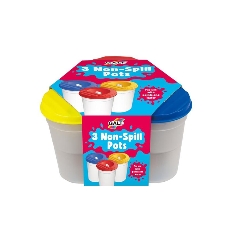 3 Pack Non-Spill Paint Cups with Lids - Leak Proof Art Supplies for Kids Painting, Watercolor & Acrylics - Perfect for Classroom, Home DIY Crafts & Artist Studios