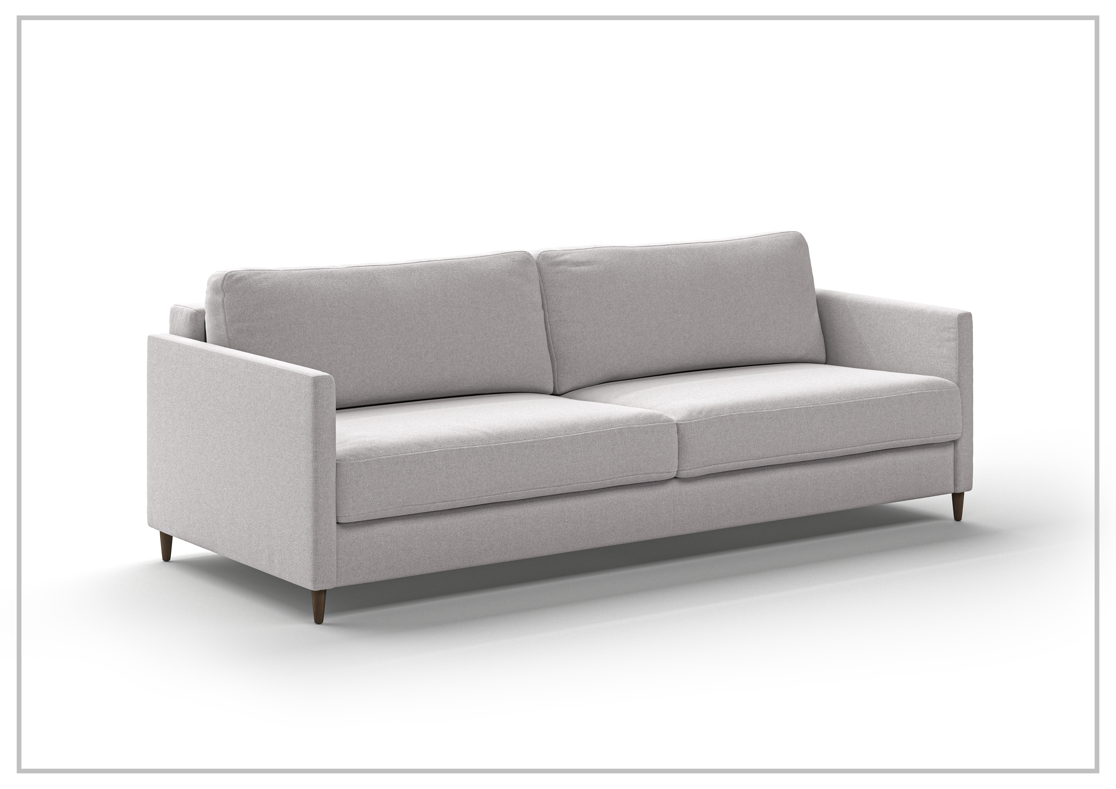 Luonto Elfin Fabric King Sleeper Sofa with Chrome or Wood Legs - Convertible Sofa Bed for Small Spaces, Guest Room & Apartment Living