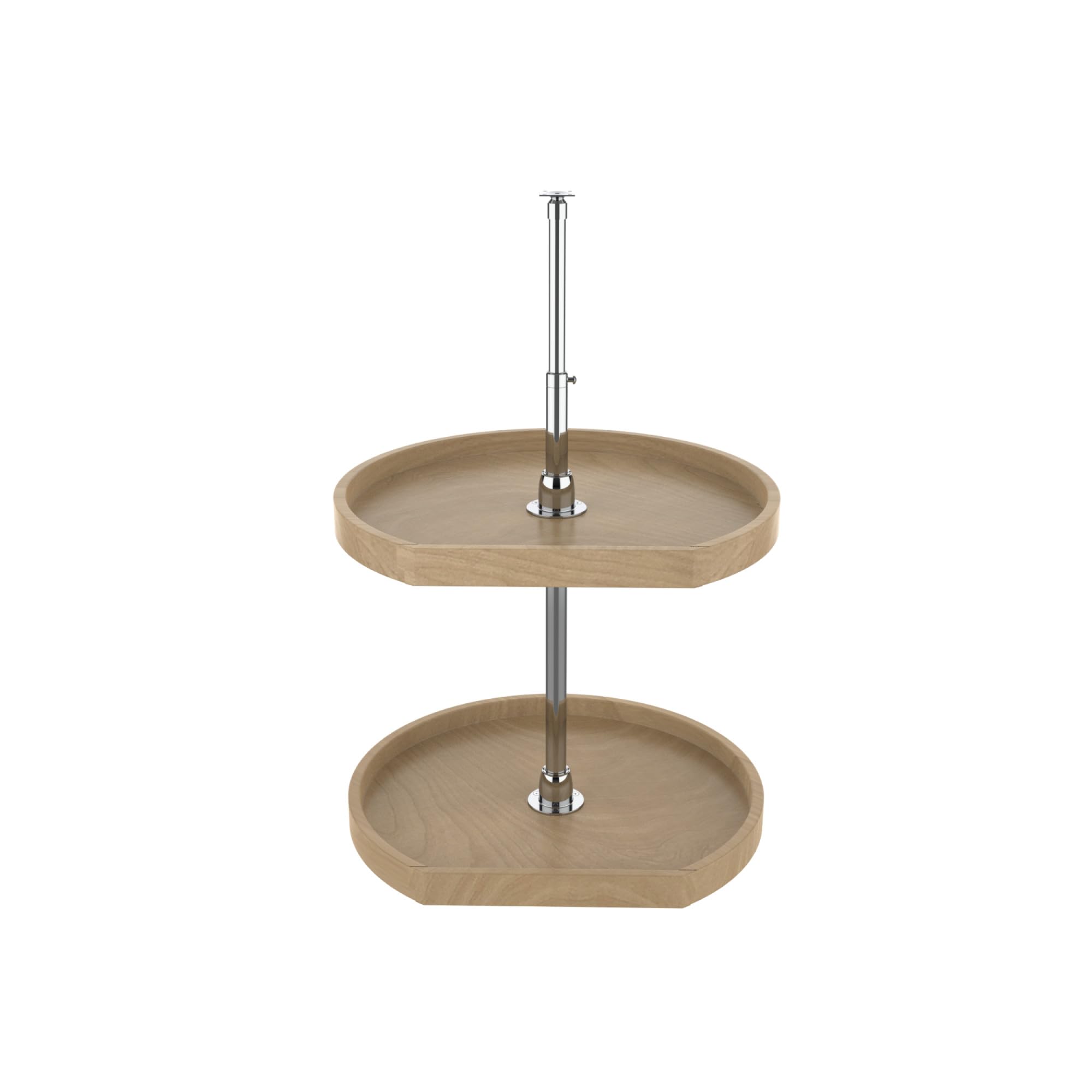 REV-A-SHELF Wood D-Shaped 2-Tier Lazy Susan Turntable for Corner Base Cabinets - Perfect for Kitchen Storage & Organization