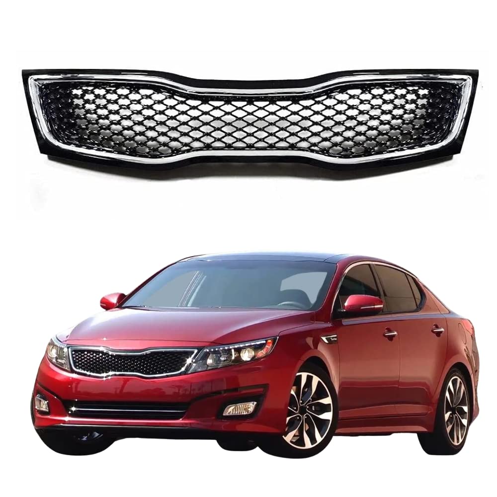 Chrome Front Upper Bumper Radiator Grille for 2014-2015 Kia Optima - Perfect Fit Replacement Part for Enhanced Vehicle Appearance & Protection