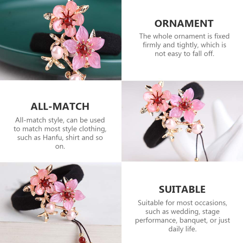 Vintage Flower Hair Bands for Women - Elastic Ponytail Holders for Daily & Party Use