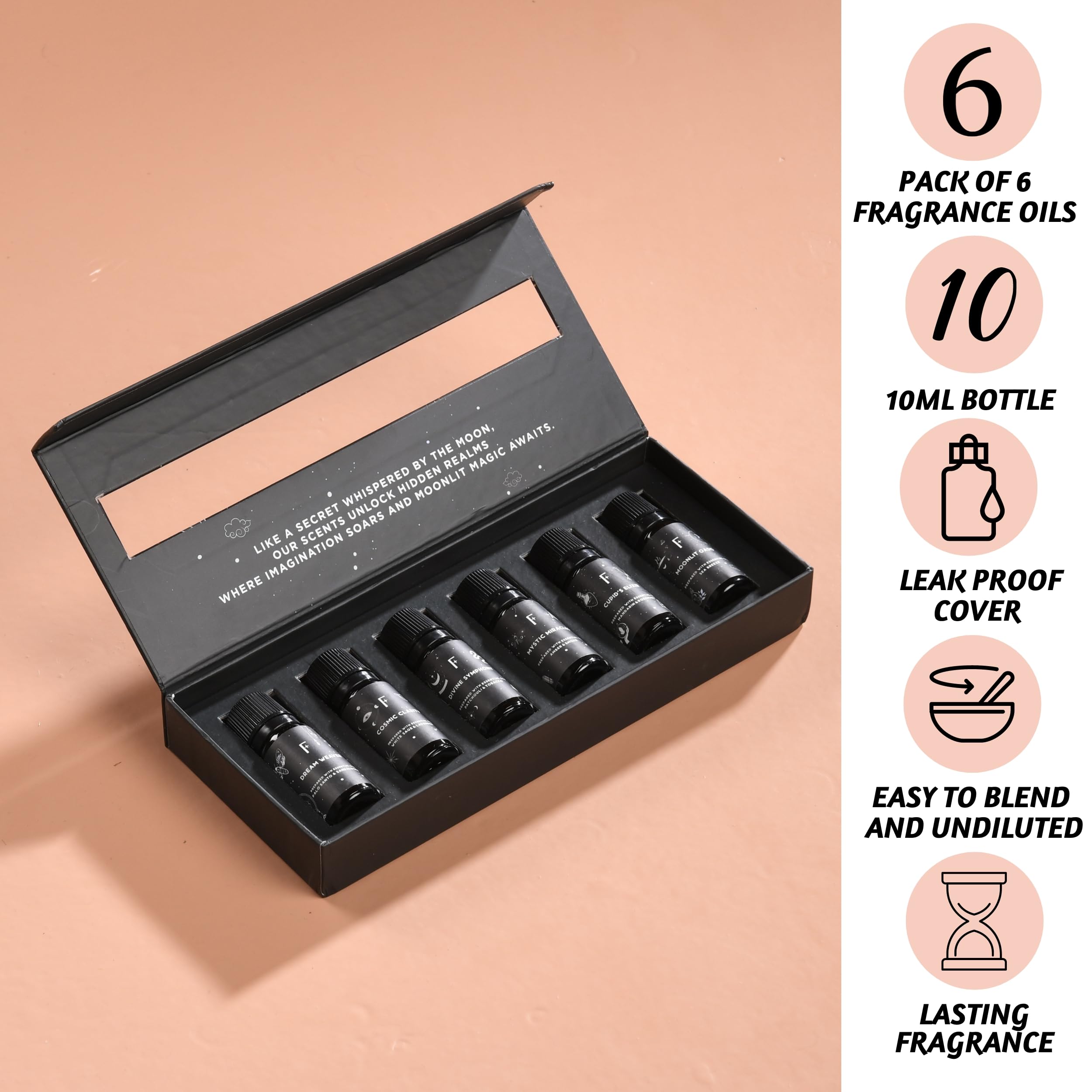 Folkature Essential Oils Set for Diffuser - 6 Premium Aromatherapy Scents Including Palo Santo & Lavender for Relaxation, Stress Relief | Perfect for Home, Office, Spa & Yoga Meditation
