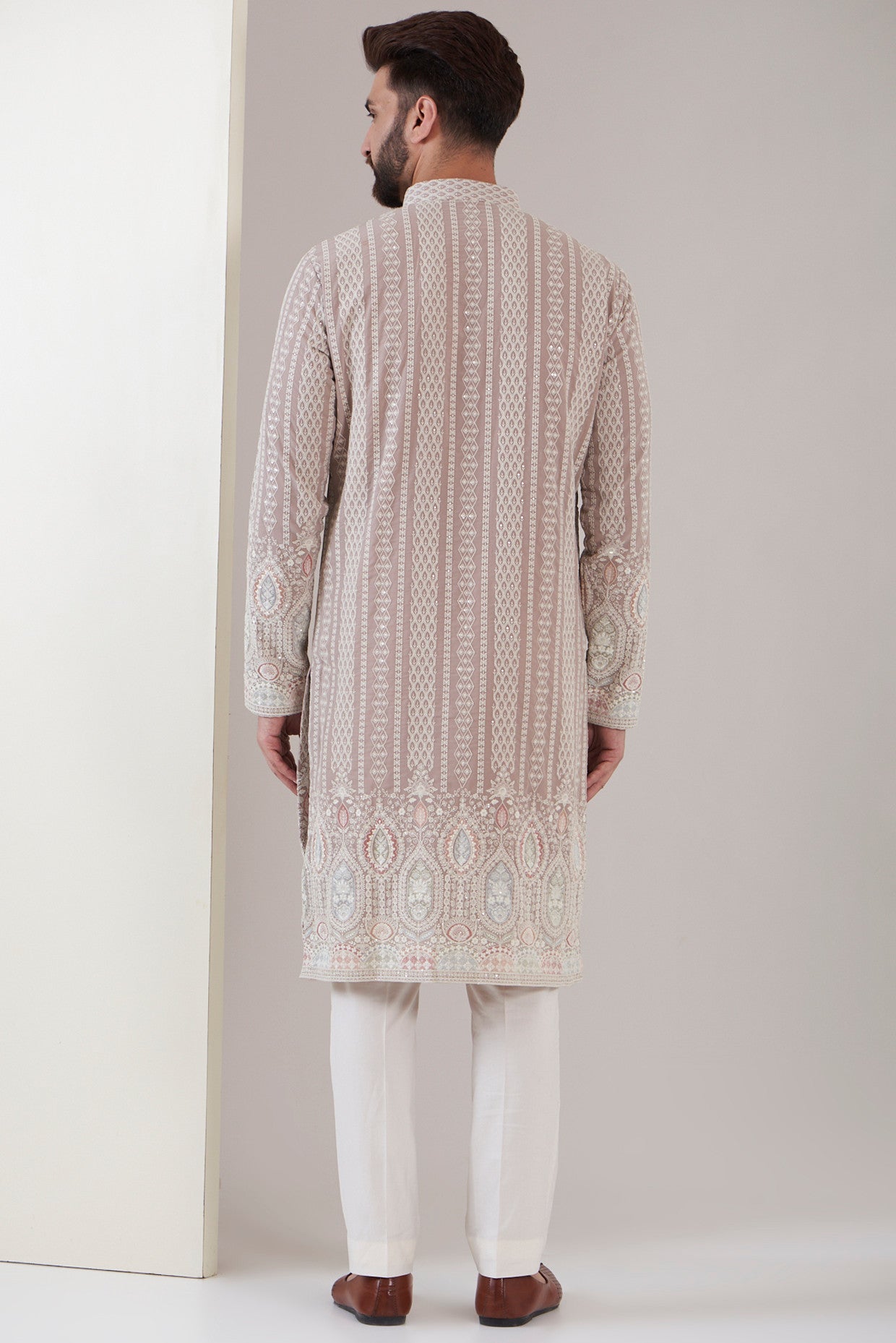 Elegant Pink Onion Chikankari Kurta for Women - Traditional Indian Embroidered Tunic - Perfect for Festivals, Weddings & Casual Wear