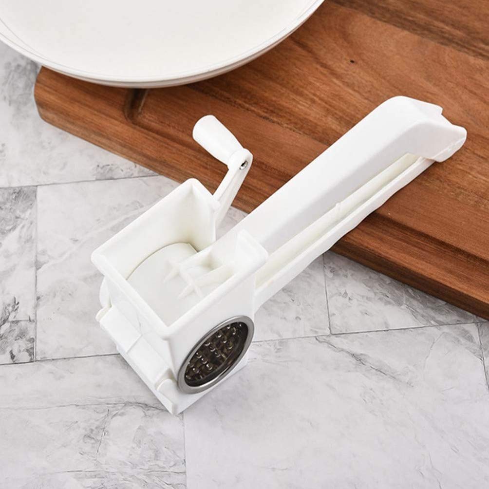 Hemoton Rotary Cheese Grater - 1pc Handheld Cheese Slicer & Shredder with Crank Handle, Multi-Purpose Kitchen Tool for Grating Cheese, Carrots & Vegetables - Perfect for Pizza, Pasta & Salad Prep